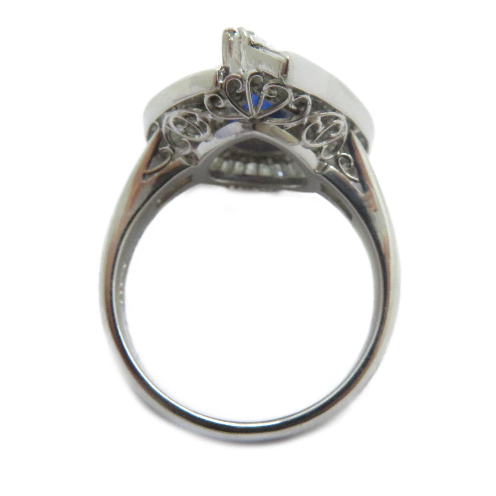 JEWELRY PT900鉑金Sapphire Ring 1.55ct藍寶石/1.17ct鑽石戒指US#6.25