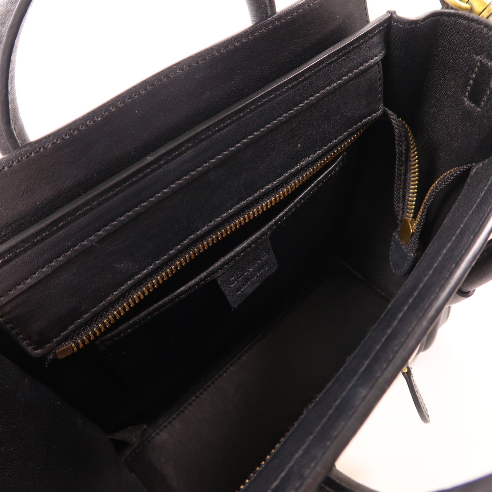CELINE 牛皮皮革Nano Luggage金扣手挽肩背兩用袋