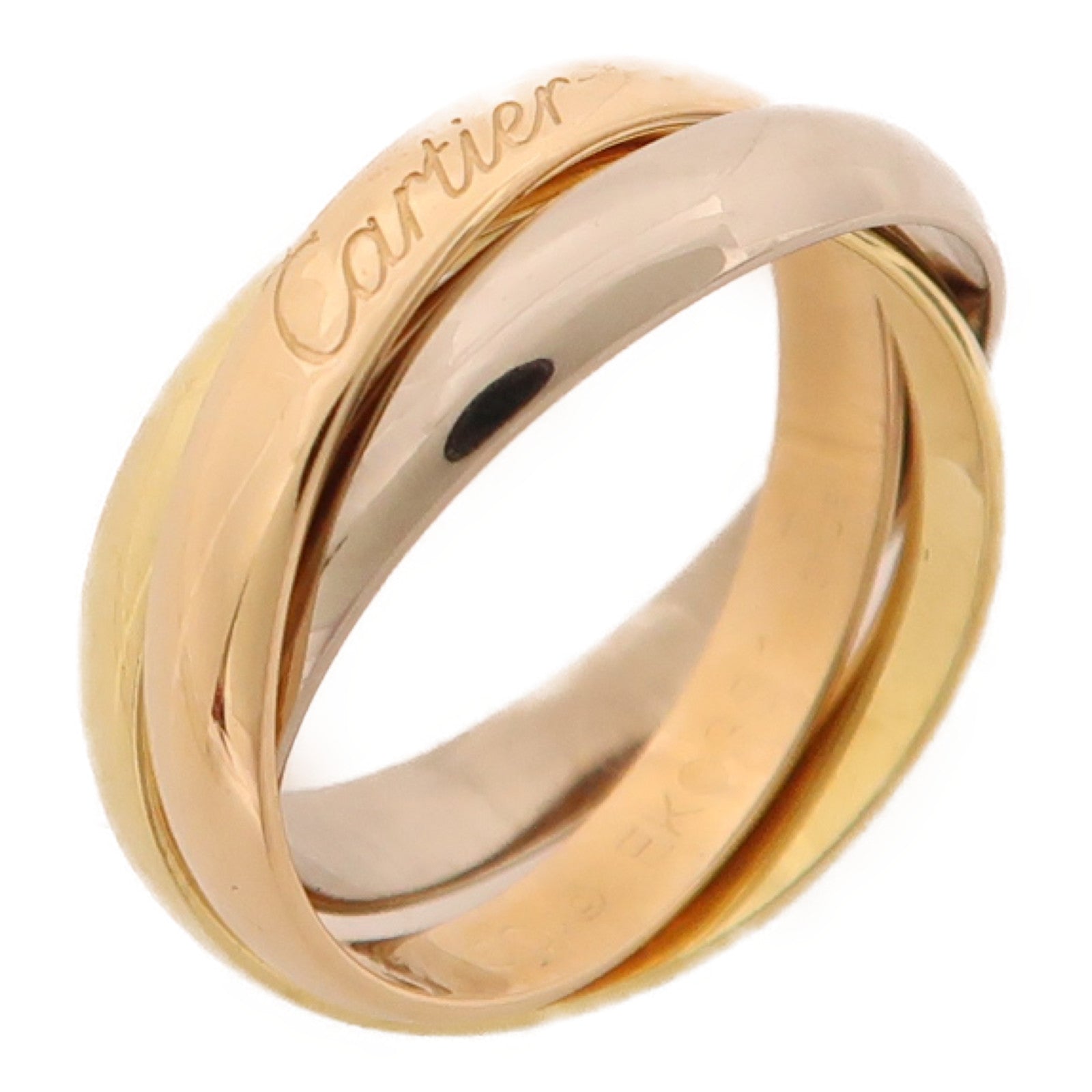 CARTIER 18K金/白金/玫瑰金Trinity Ring戒指US#4.5