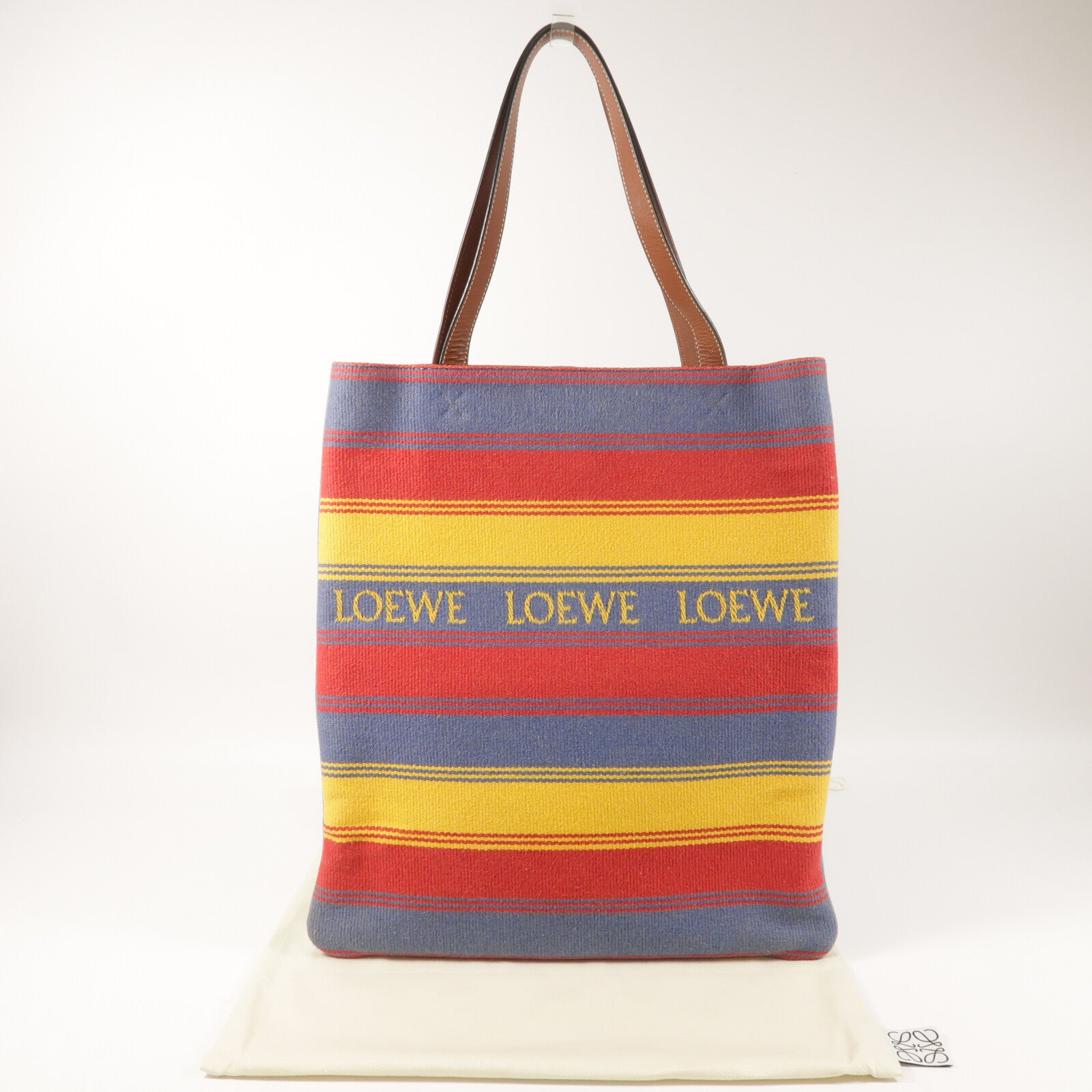 LOEWE 牛仔布/棉質Vertical Tote Strip手挽袋