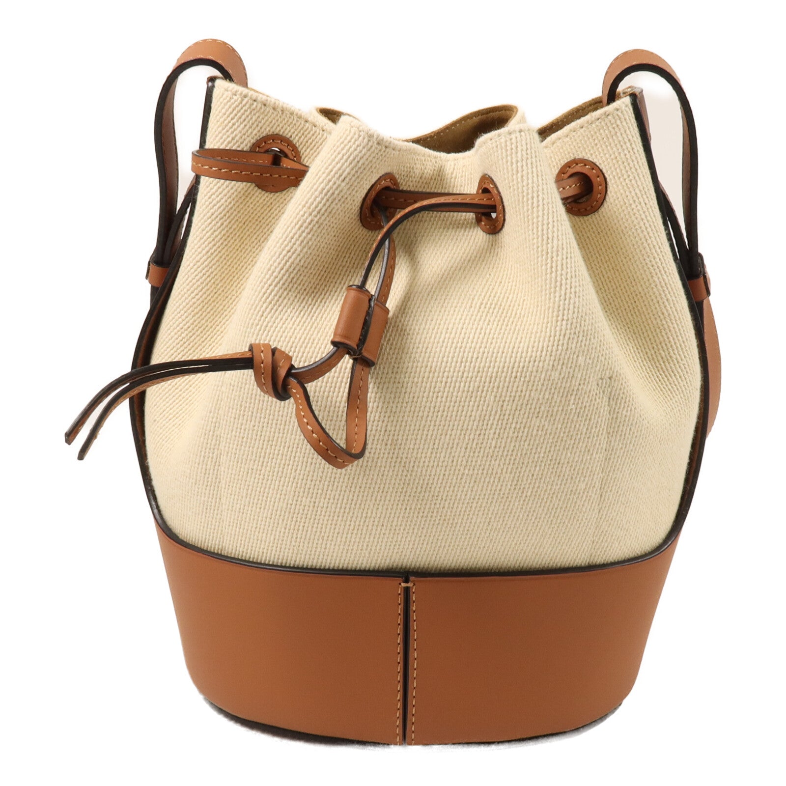 LOEWE 帆布/牛皮皮革Balloon Bag Small肩背袋