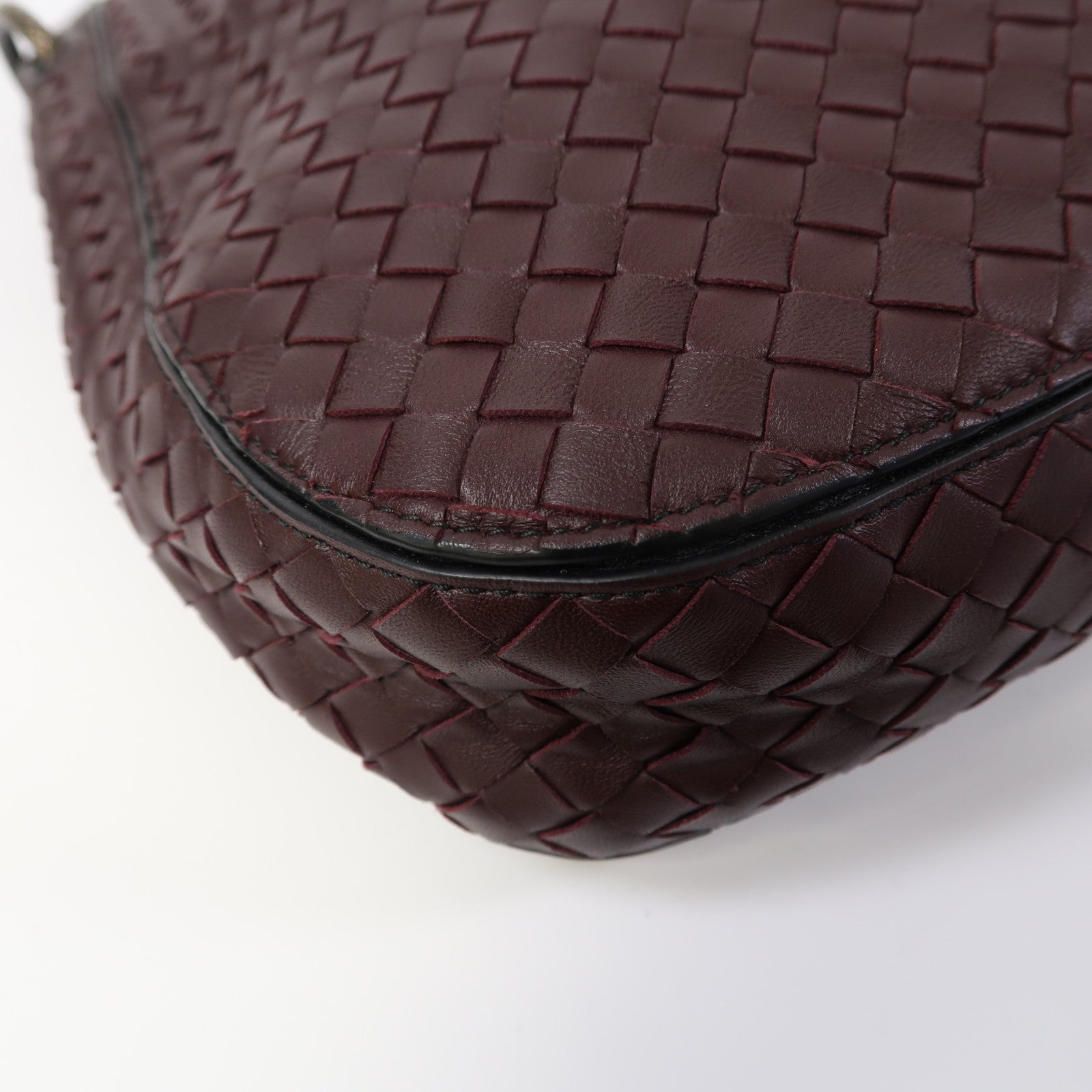 BOTTEGA VENETA 織紋皮革Intrecciato Loop Hobo Bag肩背袋紅色