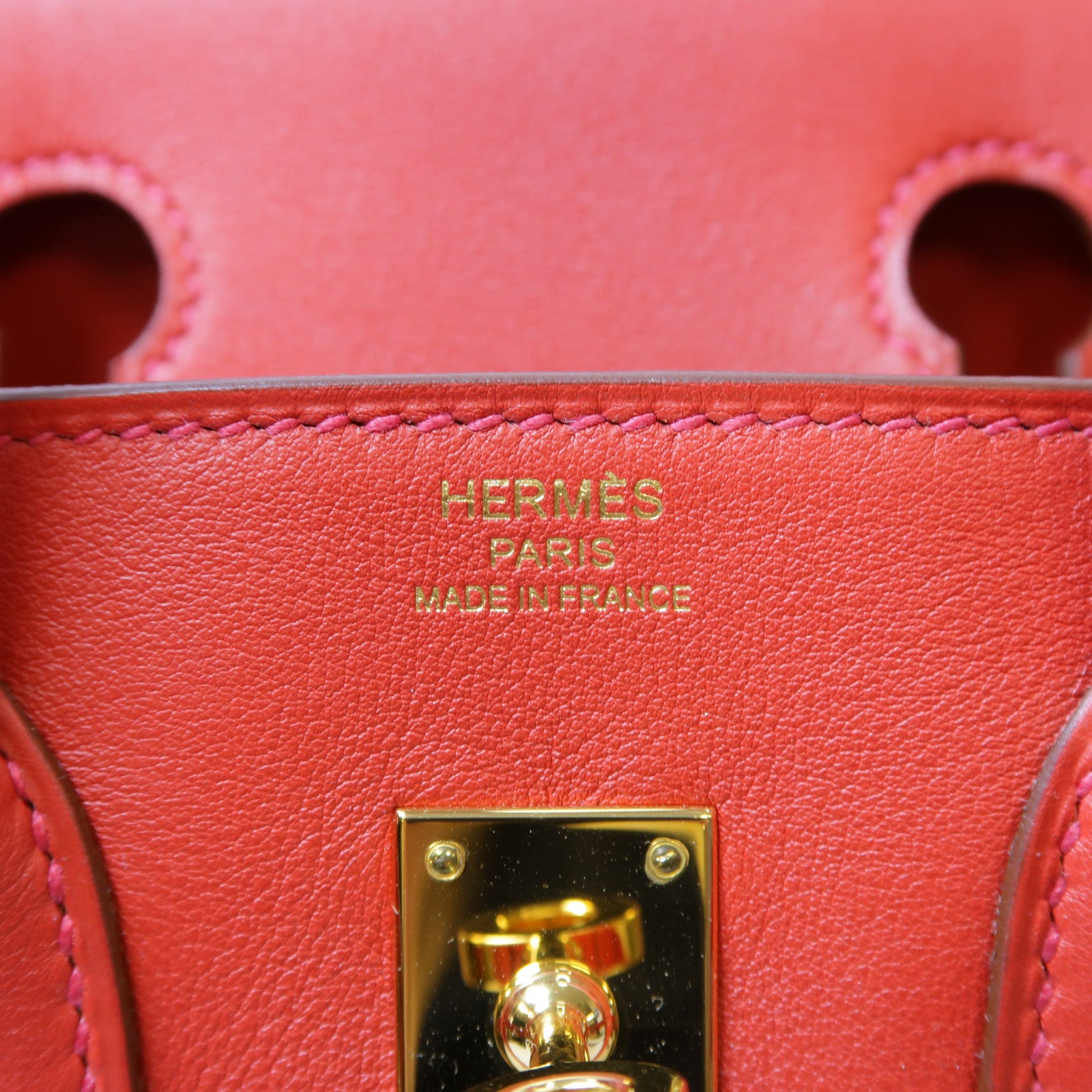 HERMES 【激減優惠】Swift皮革Birkin 25金扣手挽袋朱砂紅色