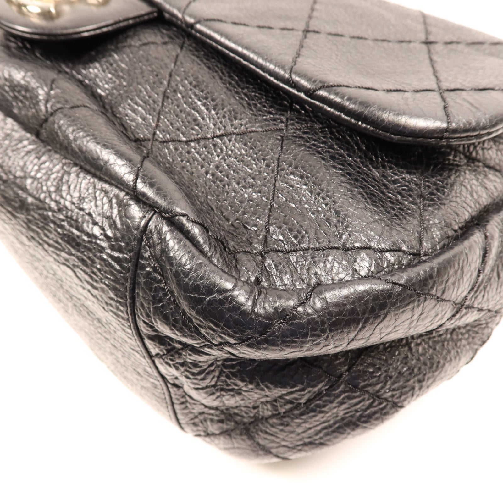 CHANEL 牛皮皮革Shoulder Bag銀扣肩背袋