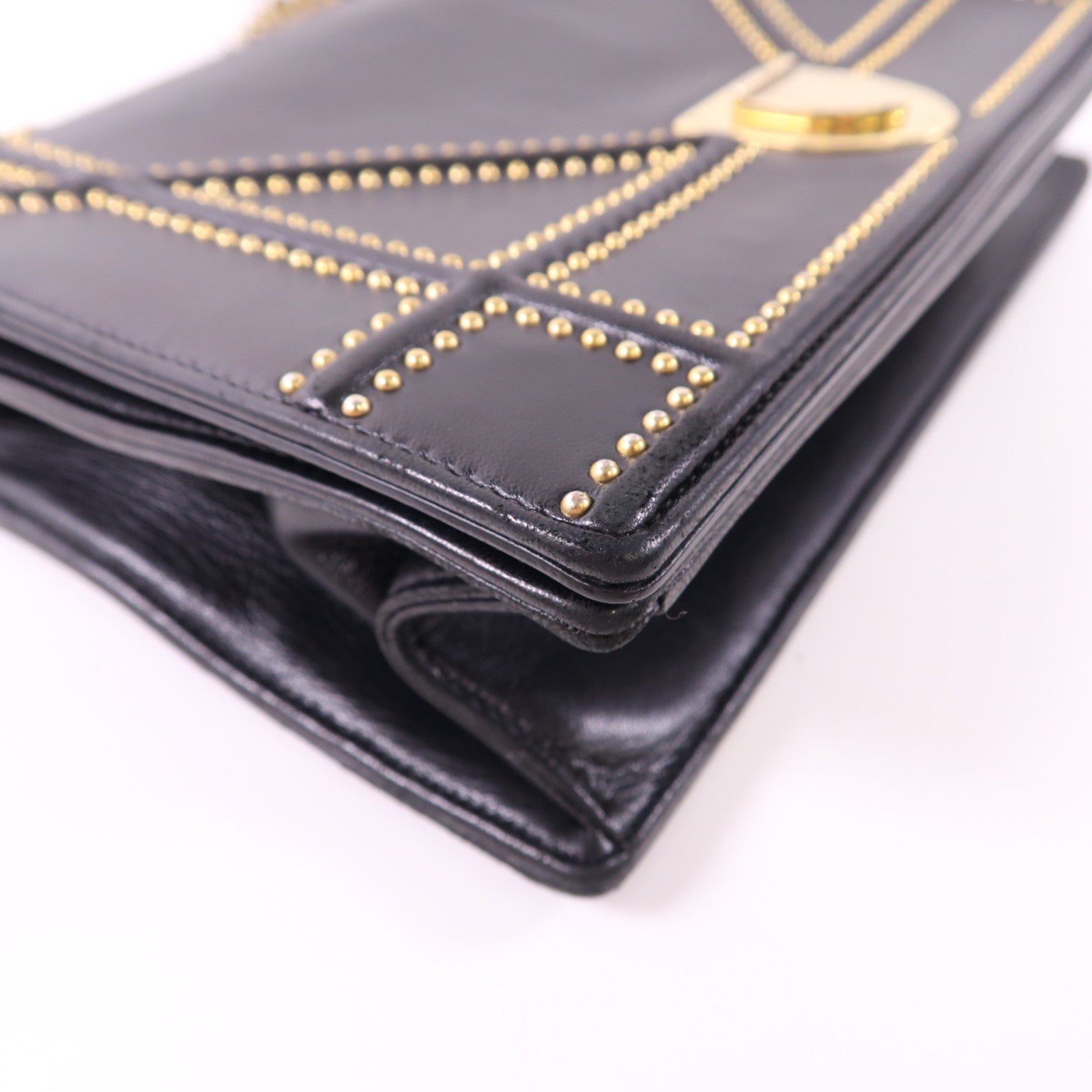 Dior 牛皮皮革Diorama金扣鏈帶肩背袋