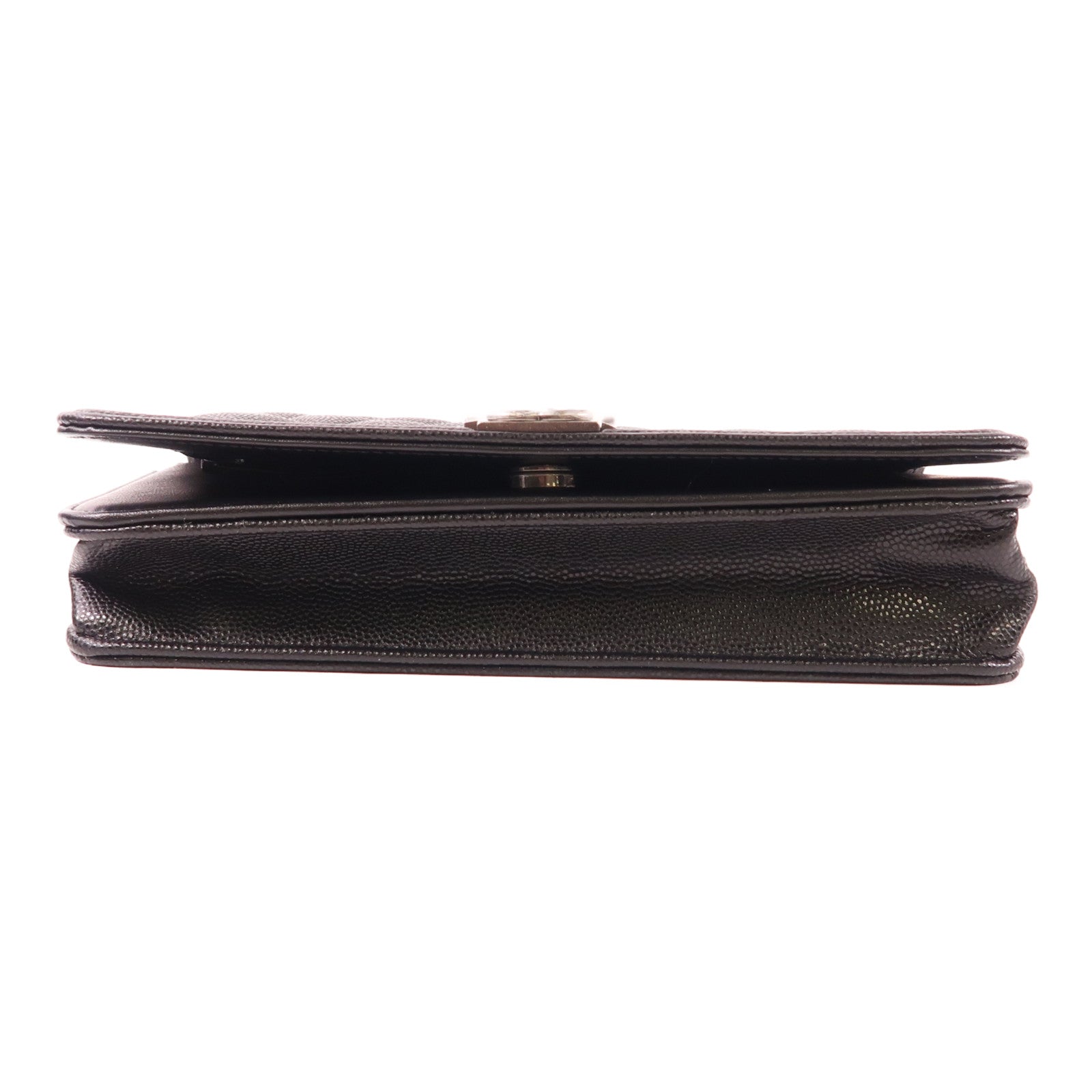 CHANEL CC SHW Boy WOC Wallet On Chain Chain Shoulder Bag Calfskin Leather Black