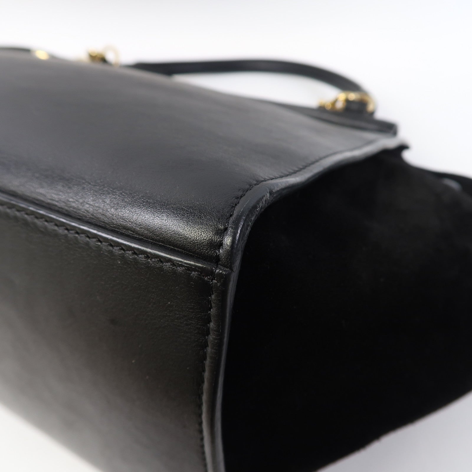 CELINE 牛皮皮革/麂皮皮革Trapeze金扣手挽肩背兩用袋黑色