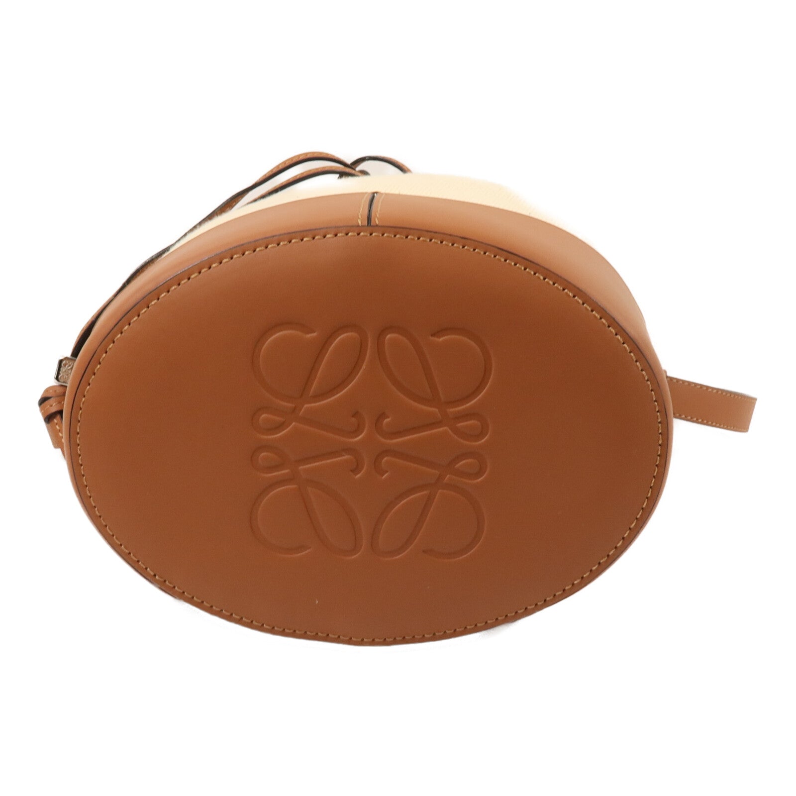 LOEWE 帆布/牛皮皮革Balloon Bag Small肩背袋