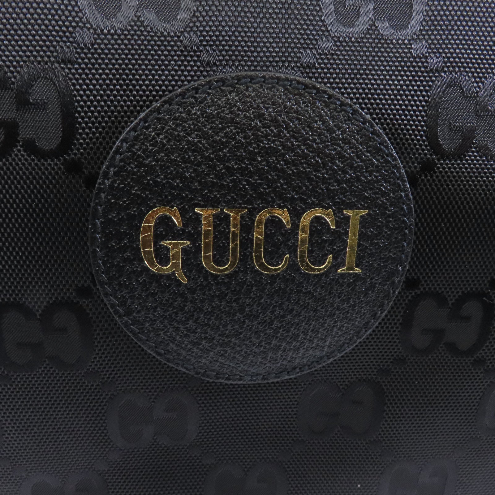 GUCCI 尼龍Tote Bag銀扣手挽袋黑色
