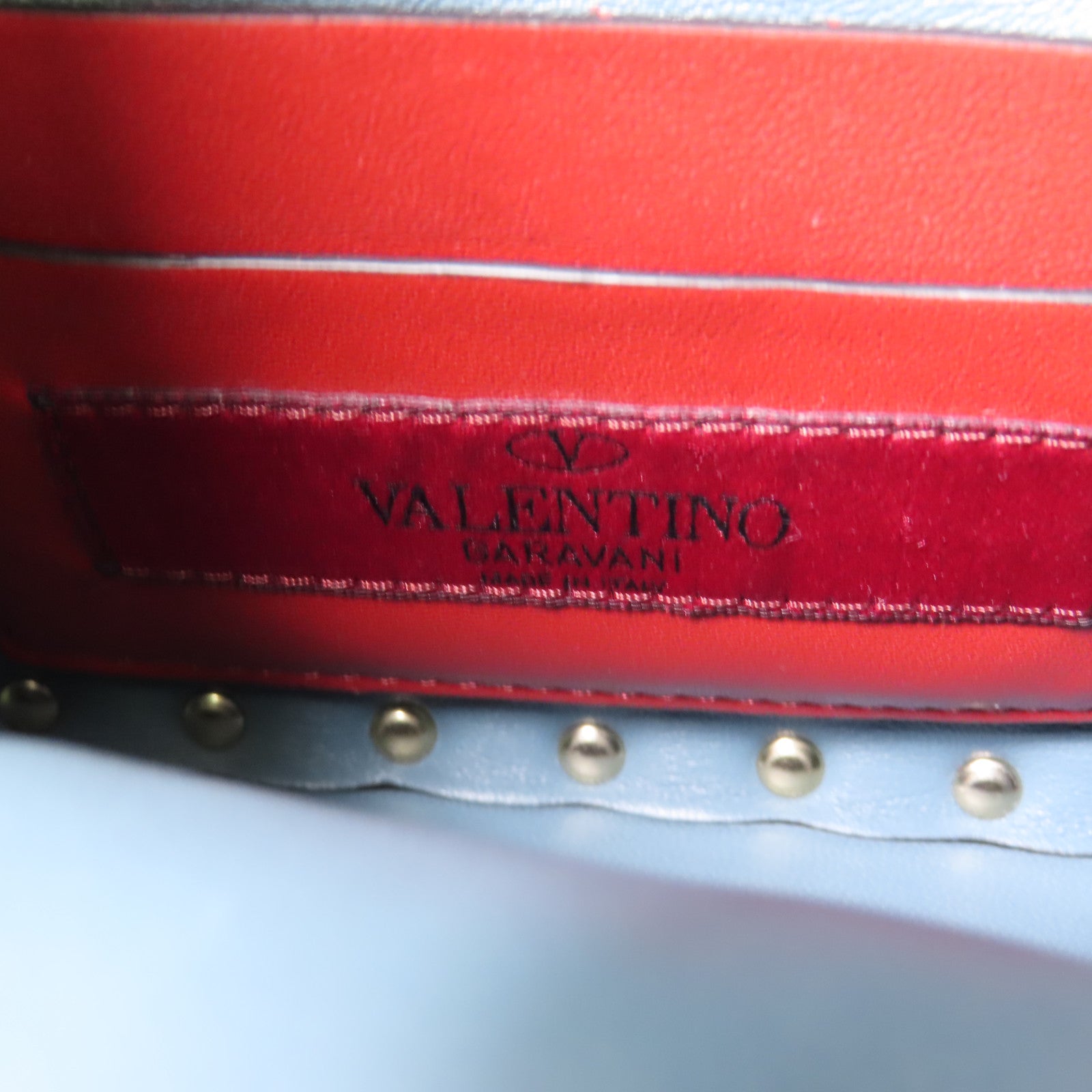Valentino 牛皮皮革Mini Bucket Bag銀扣鏈帶手挽肩背兩用袋