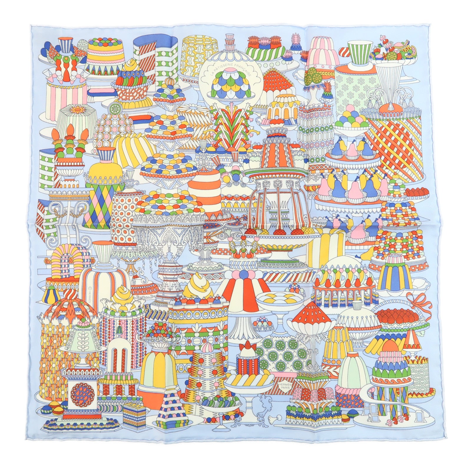 HERMES Scarf 50X50 Silk Multicolor