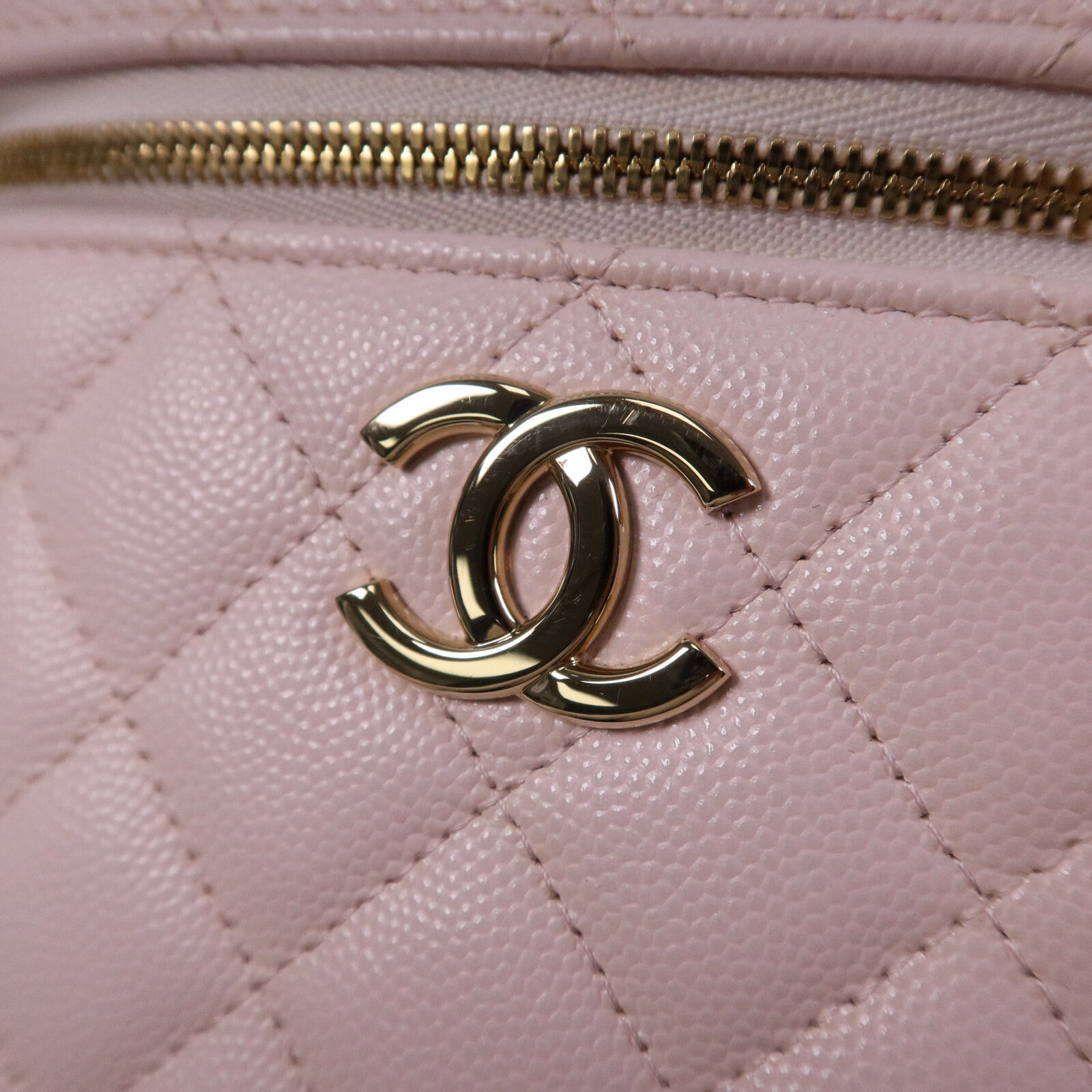 CHANEL 【激減優惠】牛皮皮革Vanity Case金扣鏈帶手挽肩背兩用袋