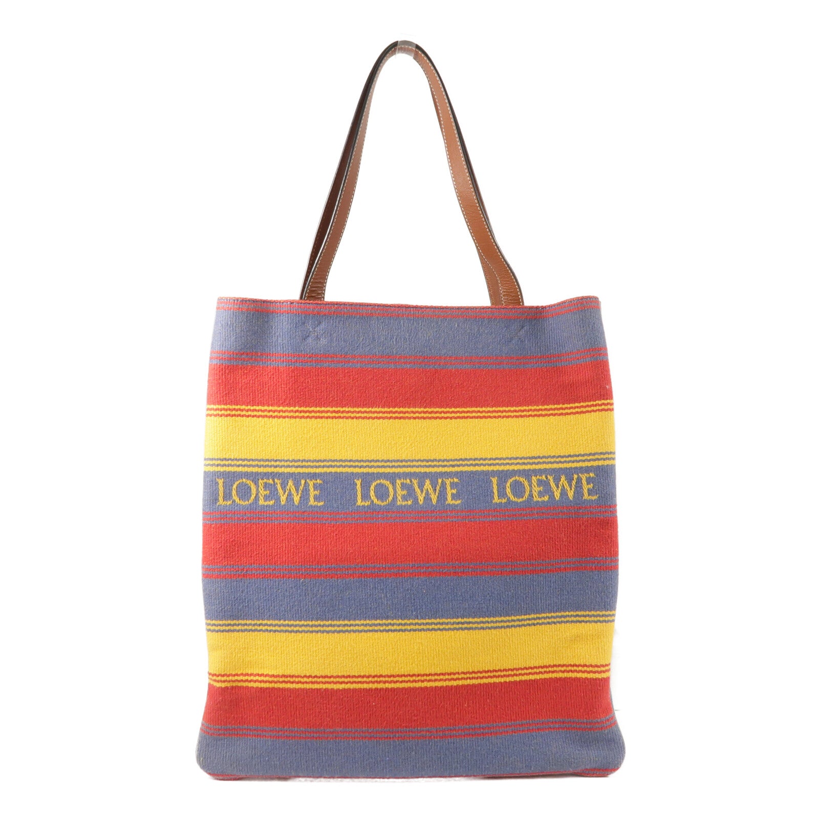LOEWE 牛仔布/棉質Vertical Tote Strip手挽袋