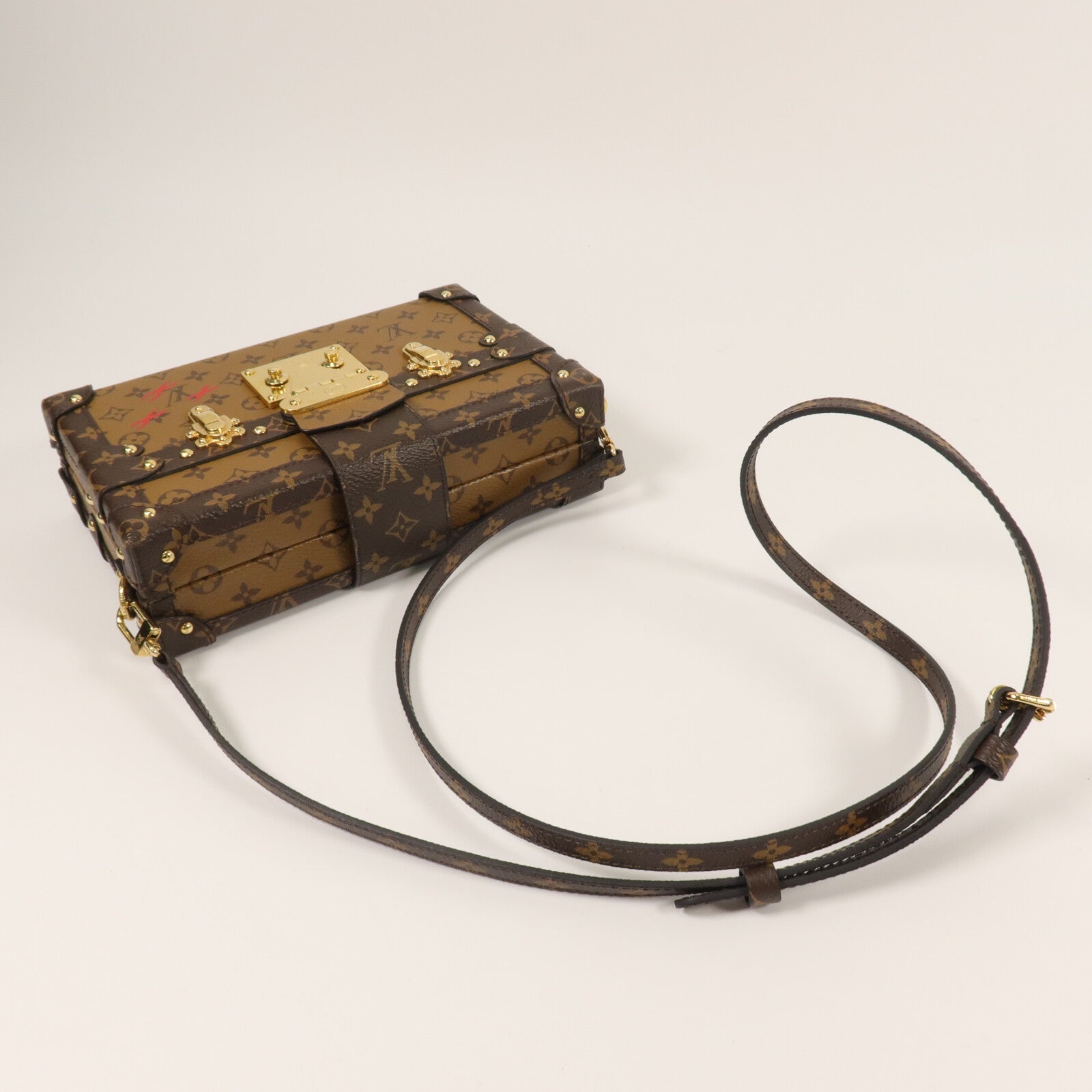 LOUIS VUITTON Monogram Reverse Petite Malle肩背袋