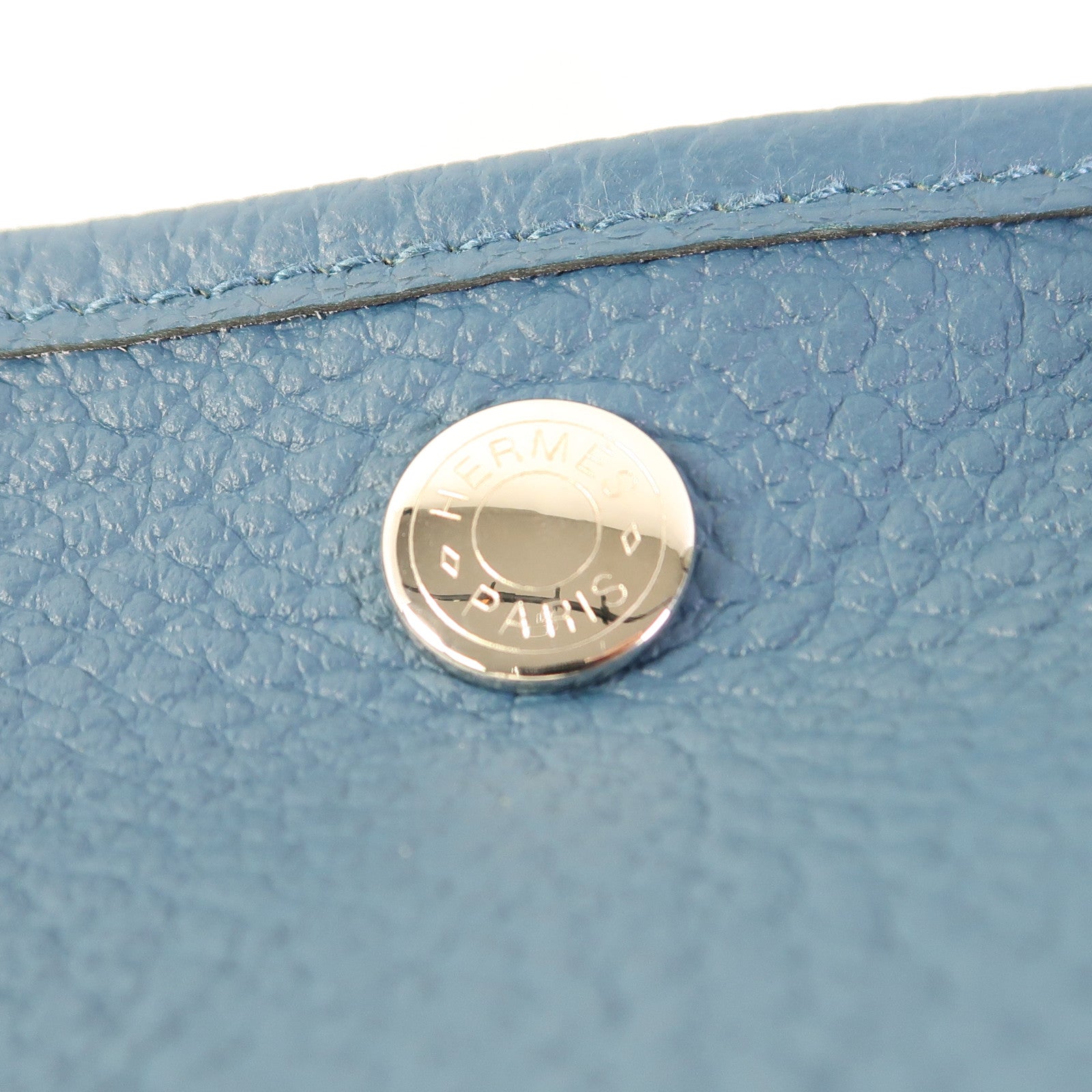 HERMES Negonda皮革Garden Party PM手挽袋Bleu Outremer