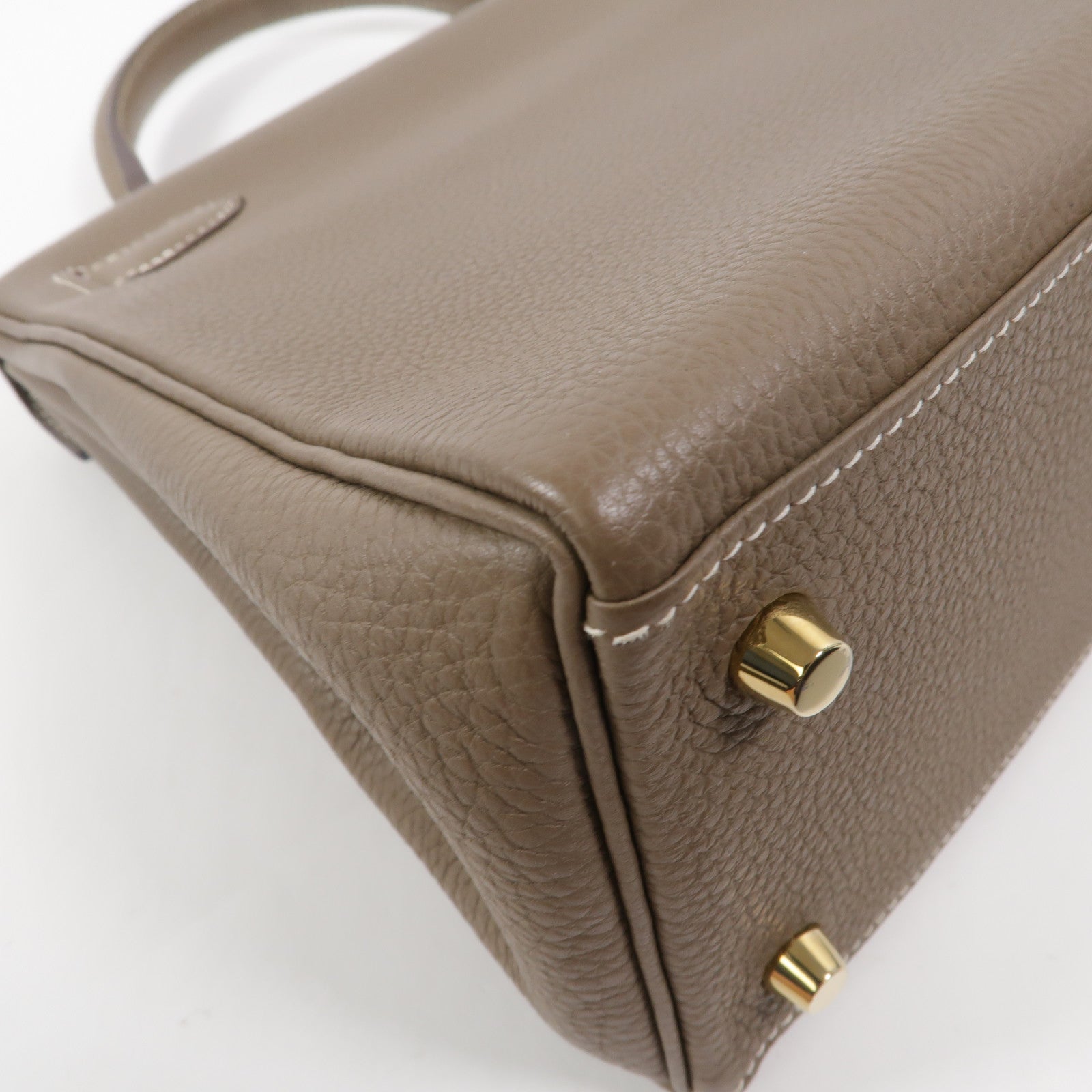 HERMES Togo皮革Kelly 28手挽肩背兩用袋Etoupe