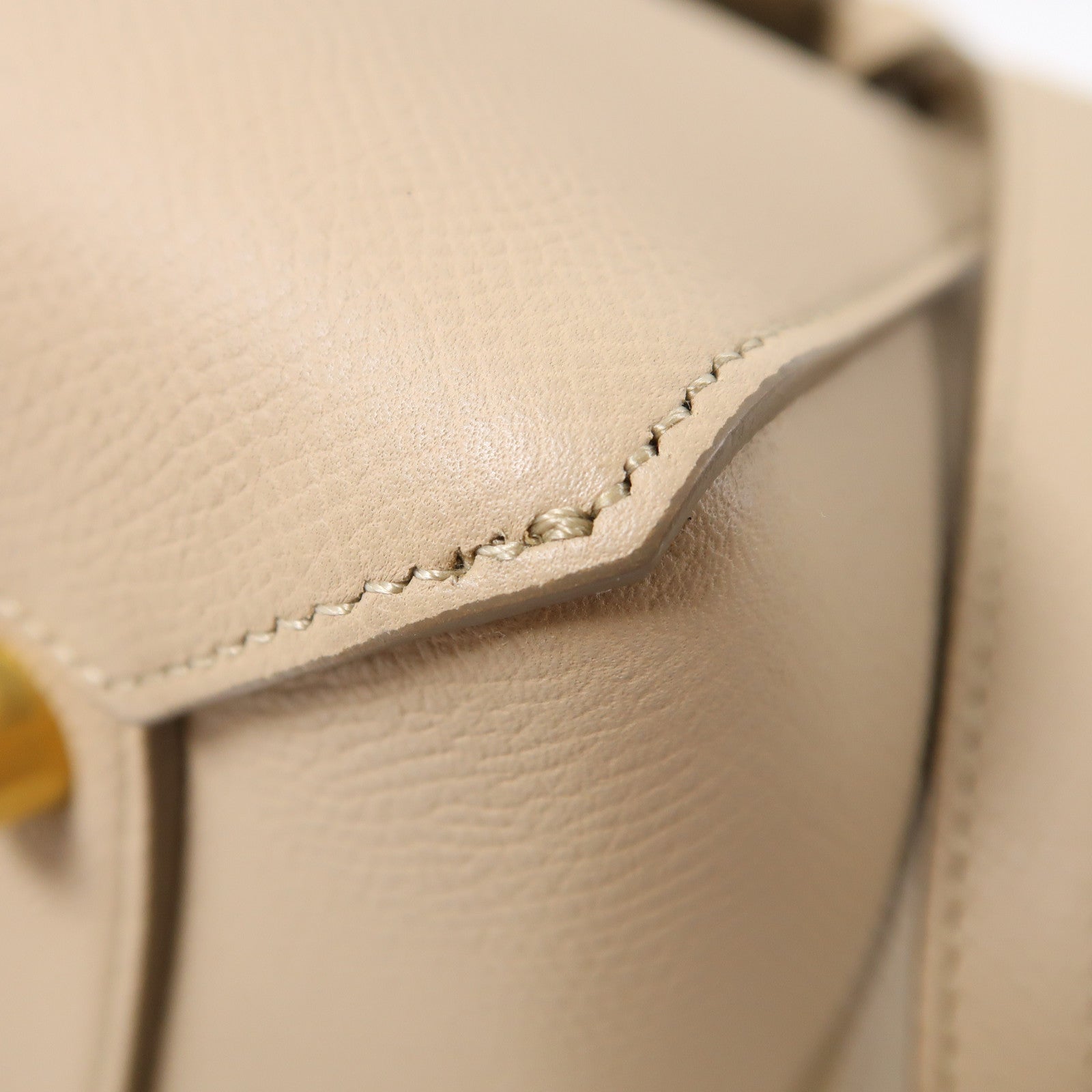 CELINE 牛皮皮革Belt Bag金扣手挽肩背兩用袋米色