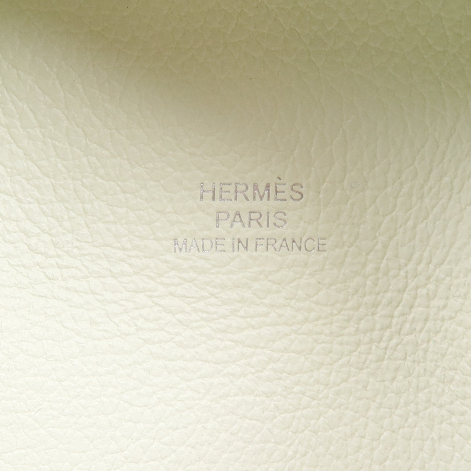 HERMES Evercolor皮革Bastia零錢包Mushroom/Vert Fizz