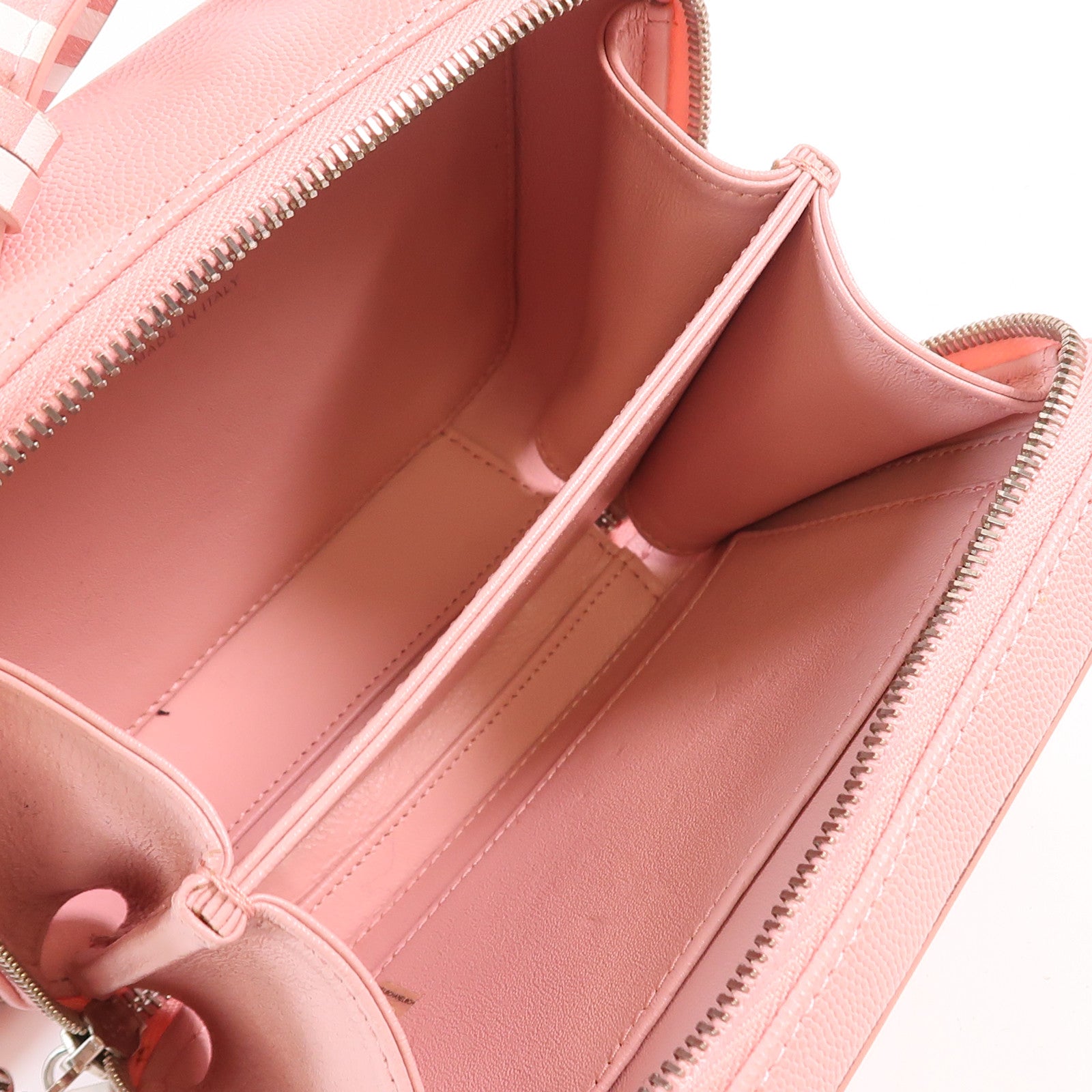 CHANEL 牛皮皮革Vanity Case銀扣手挽肩背兩用袋