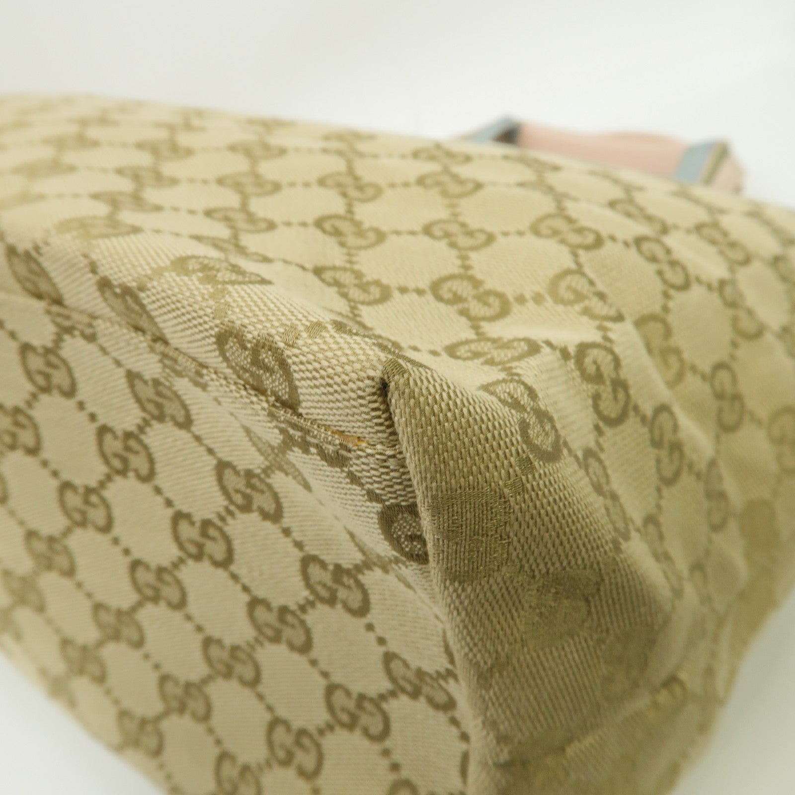 GUCCI 【激減優惠】帆布Tote Bag金扣手挽袋啡色/粉紅色