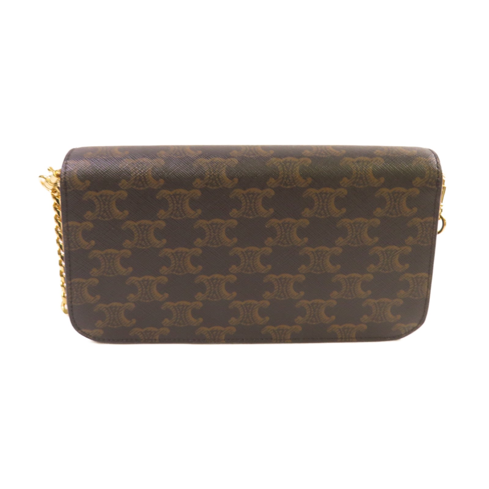 CELINE Triomphe帆布Mulipochette 2Way Shoulder Bag金扣手挽肩背兩用袋啡色