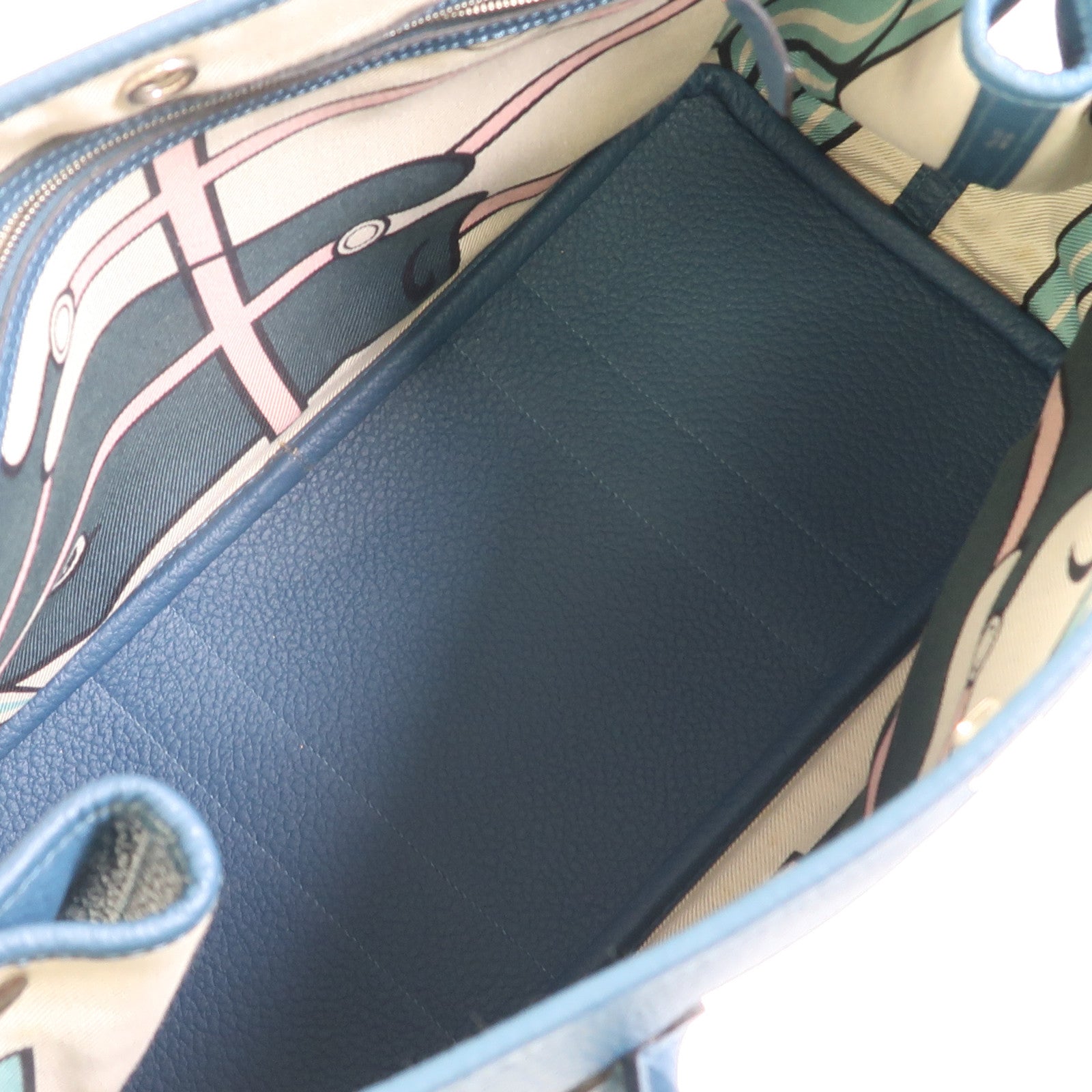 HERMES Negonda皮革Garden Party PM手挽袋Bleu Outremer