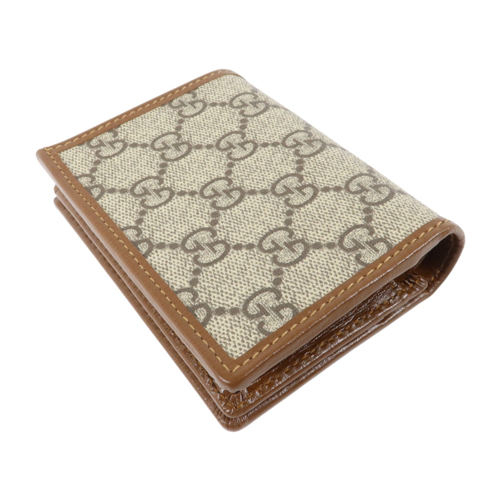 GUCCI 塗層帆布Horsebit 1955 Card Case Wallet金扣錢包