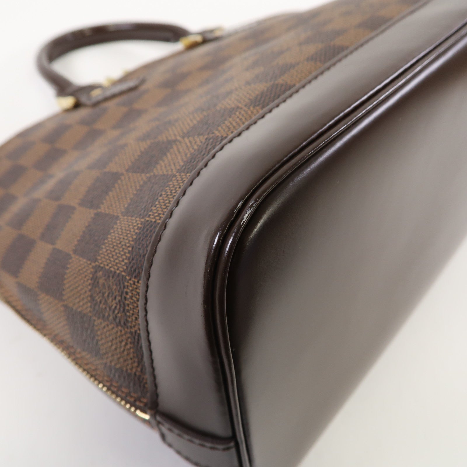 LOUIS VUITTON Damier Ebene Alma MM金扣手挽袋啡色