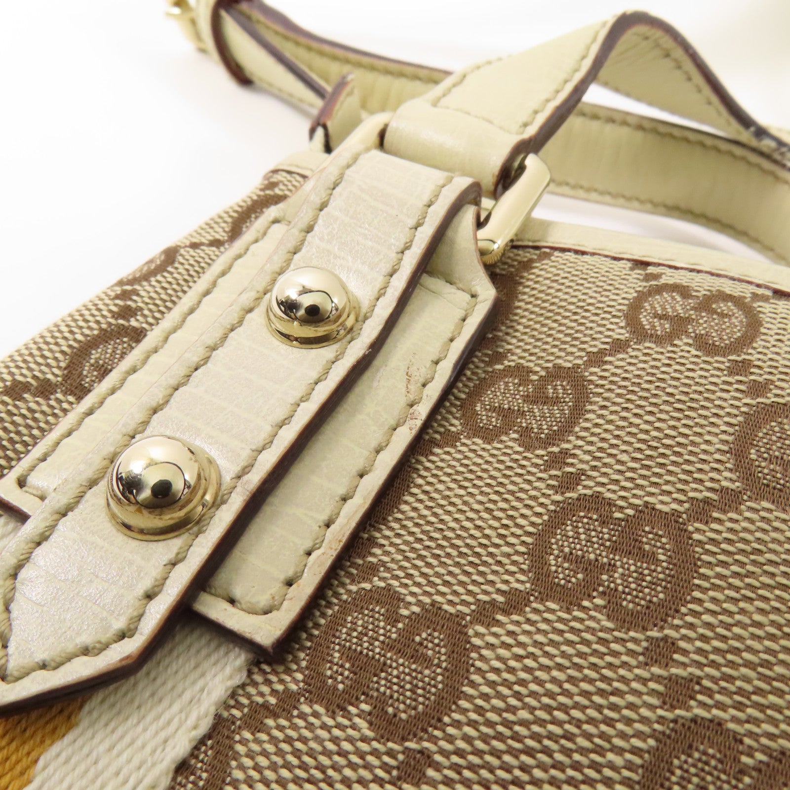 GUCCI 帆布Shouder Bag金扣肩背袋