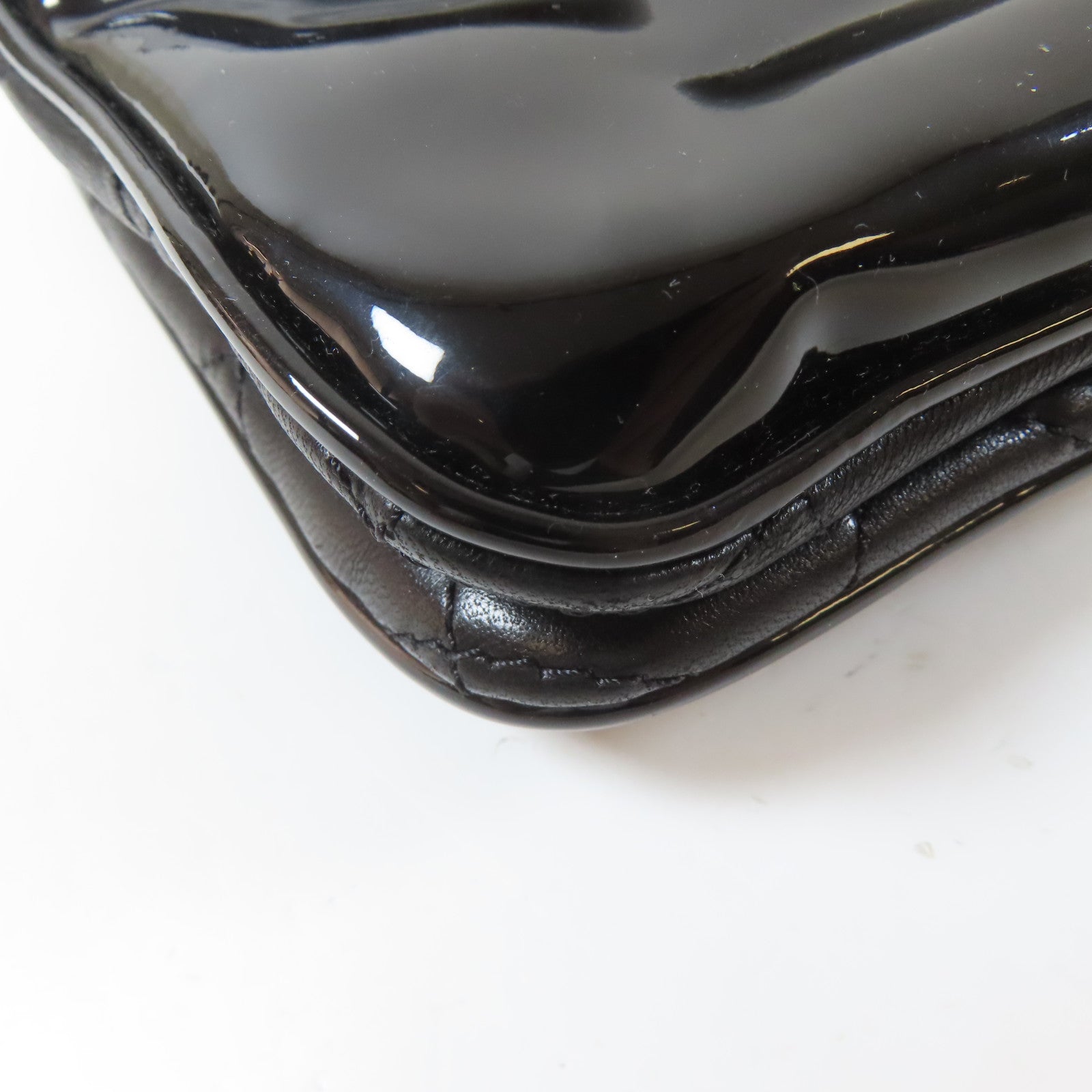 CHANEL 【激減優惠】漆皮皮革Chain Shoulder Bag銀扣鏈帶肩背袋黑色