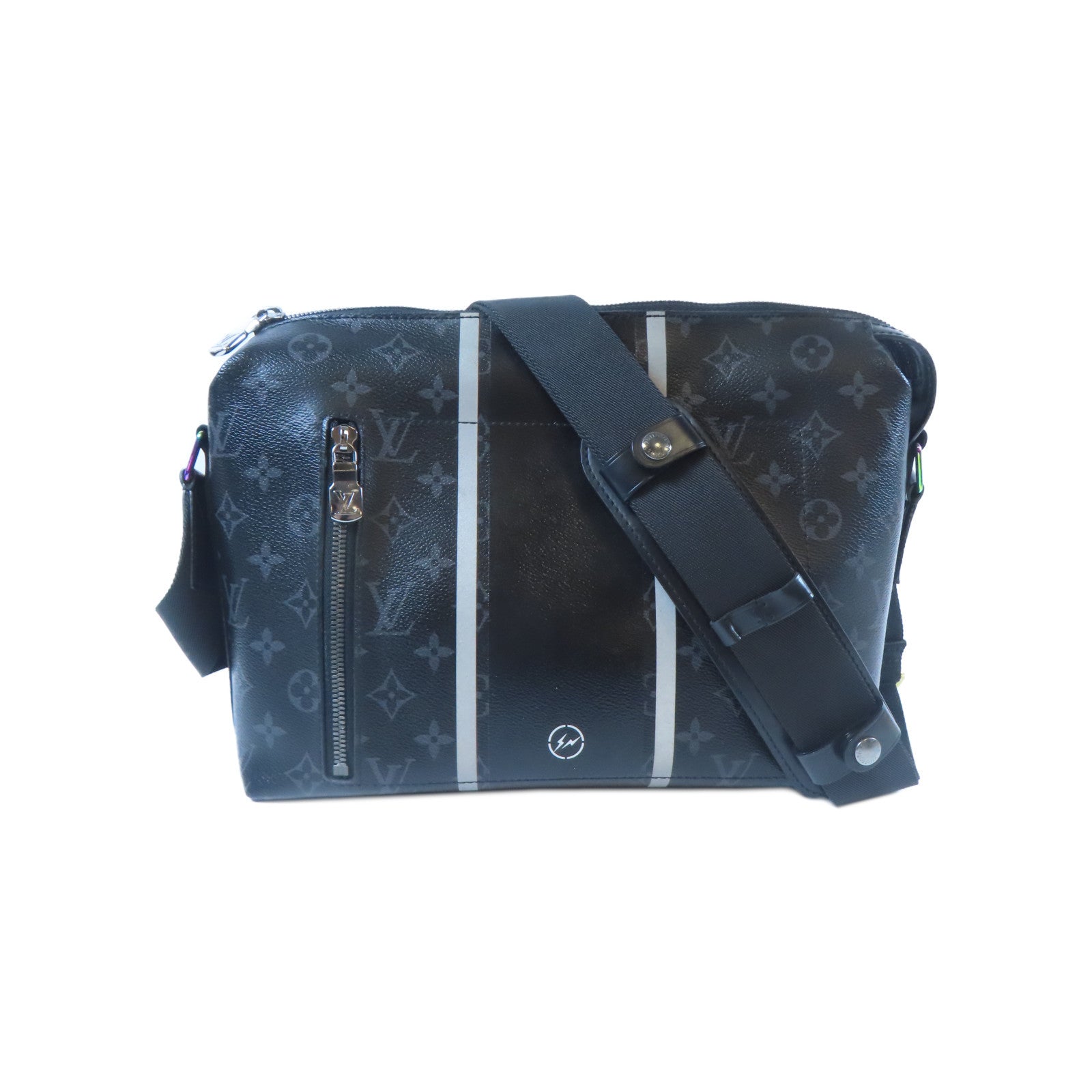 LOUIS VUITTON 【激減優惠】Monogram Eclipse Apollo Messnger MM X Hiroshi Fujiware銀扣肩背袋黑色