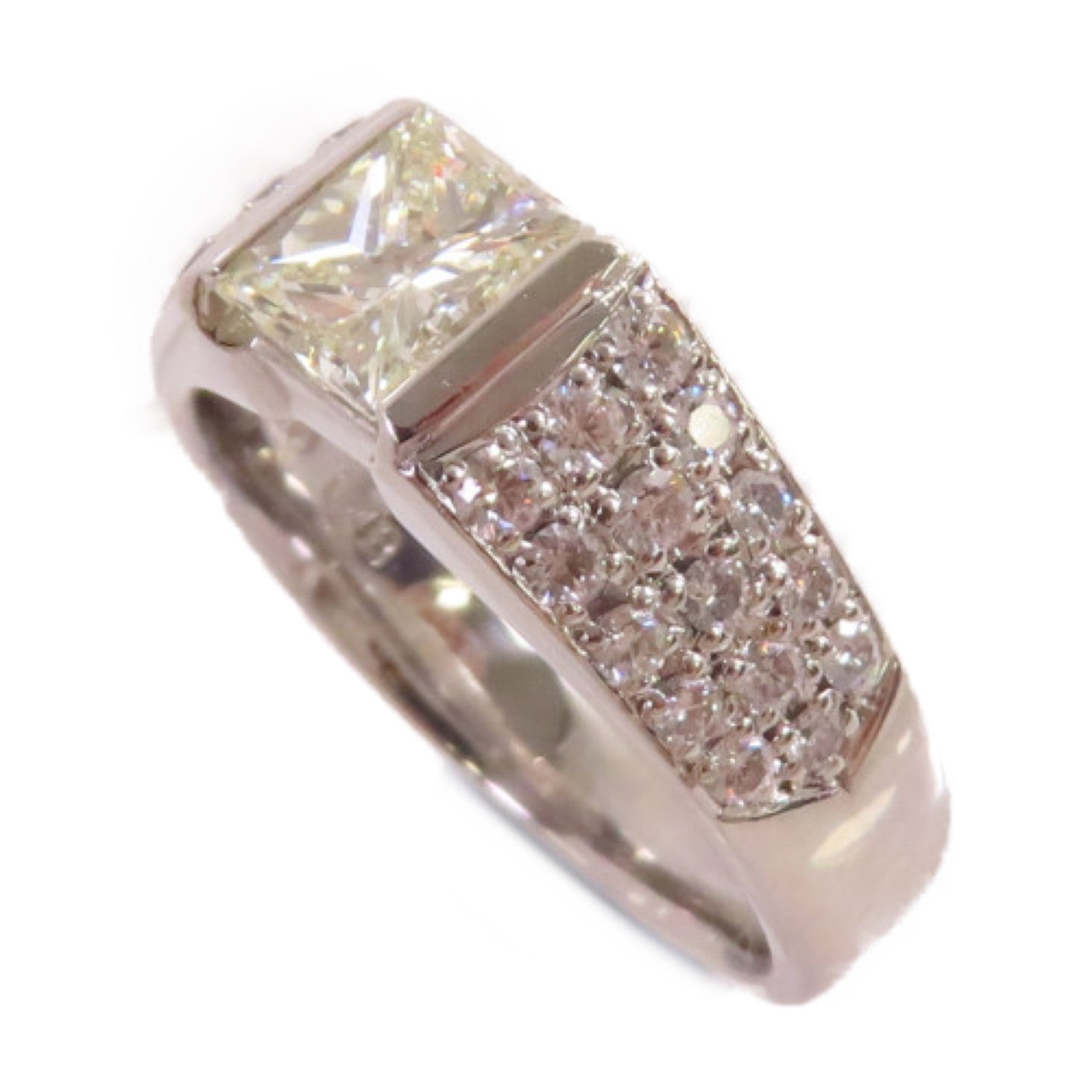 JEWELRY PT900鉑金/1.005ct鑽石/0.48ct鑽石Diamond Ring戒指US#5.75