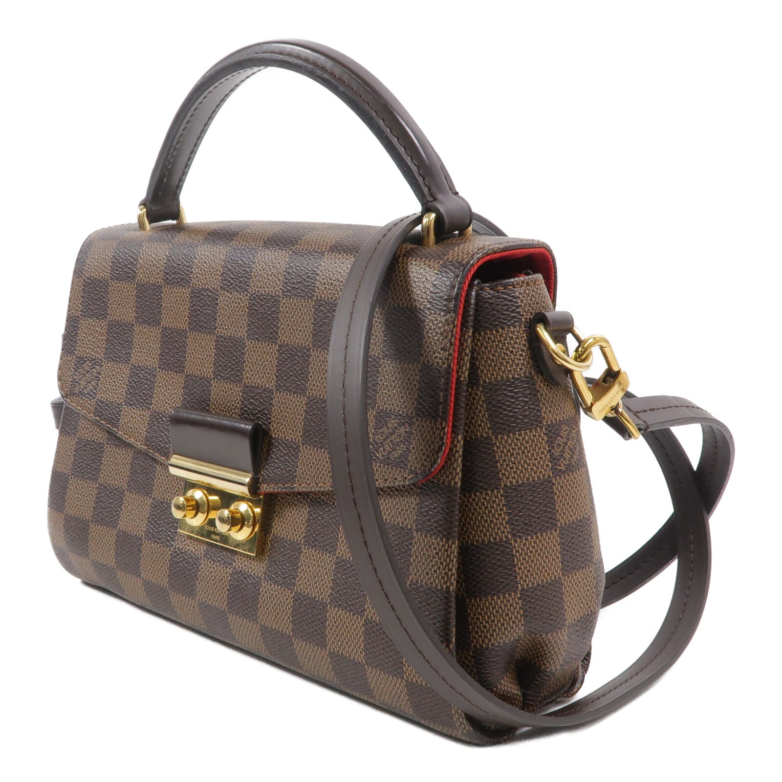 LOUIS VUITTON Damier Croisette金扣手挽肩背兩用袋