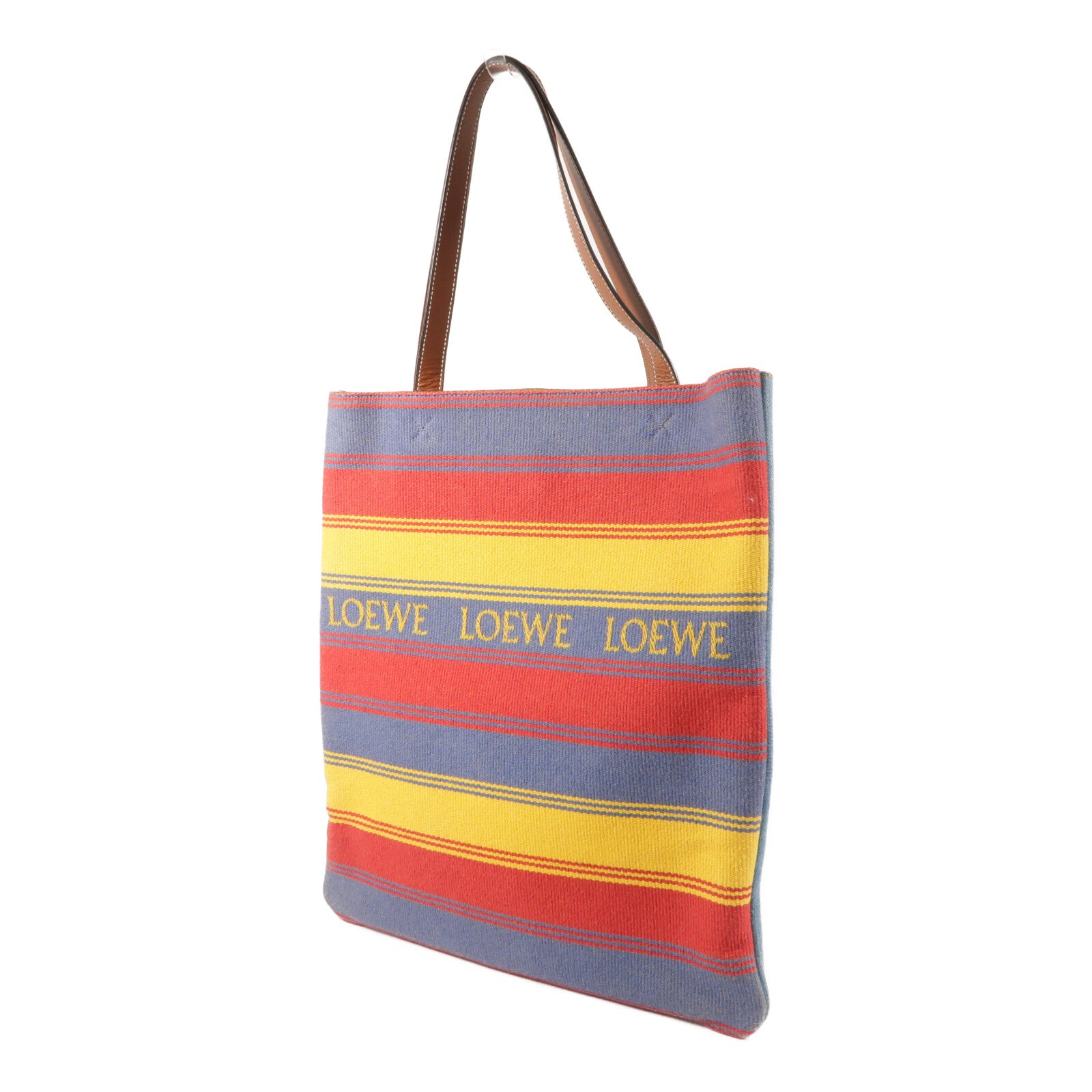 LOEWE 牛仔布/棉質Vertical Tote Strip手挽袋