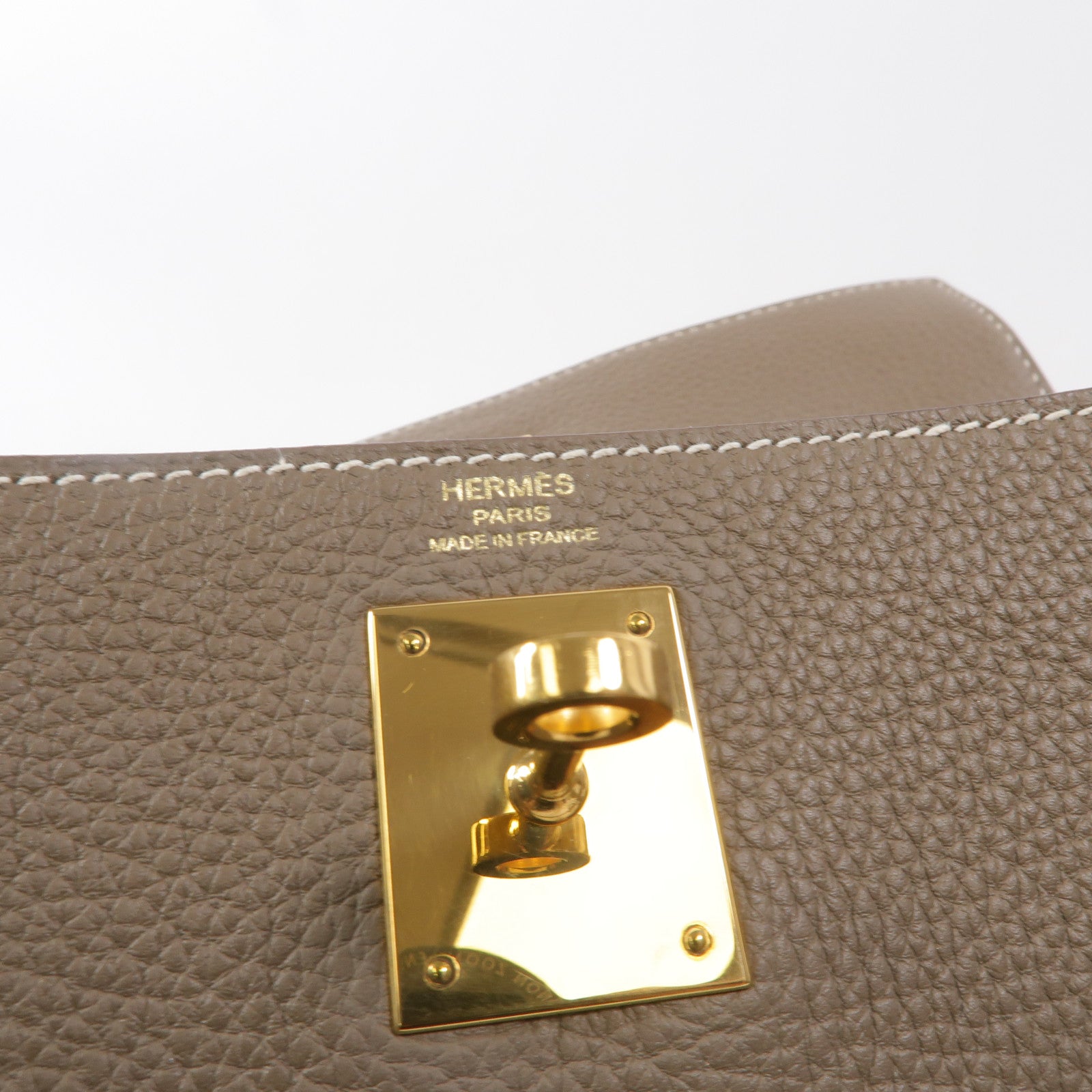 HERMES Togo皮革Kelly 28手挽肩背兩用袋Etoupe