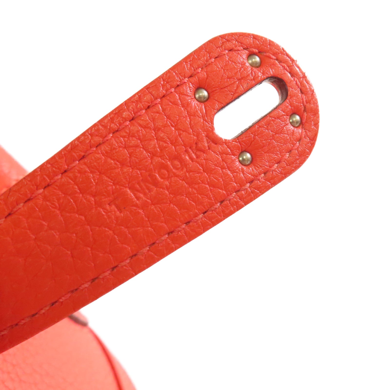 HERMES 【激減優惠】Clemence皮革Lindy 30 Shoulder Bag銀扣肩背袋Orange橙色