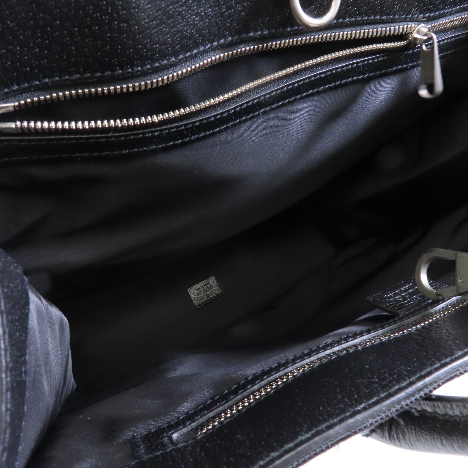 GUCCI 尼龍Tote Bag銀扣手挽袋黑色