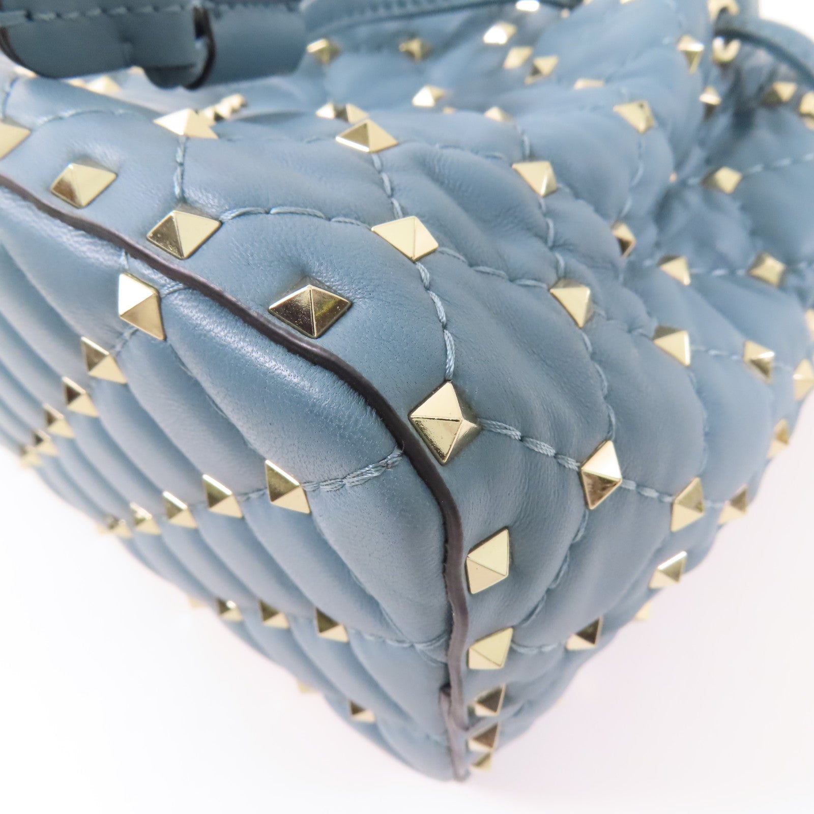 Valentino 牛皮皮革Mini Bucket Bag銀扣鏈帶手挽肩背兩用袋