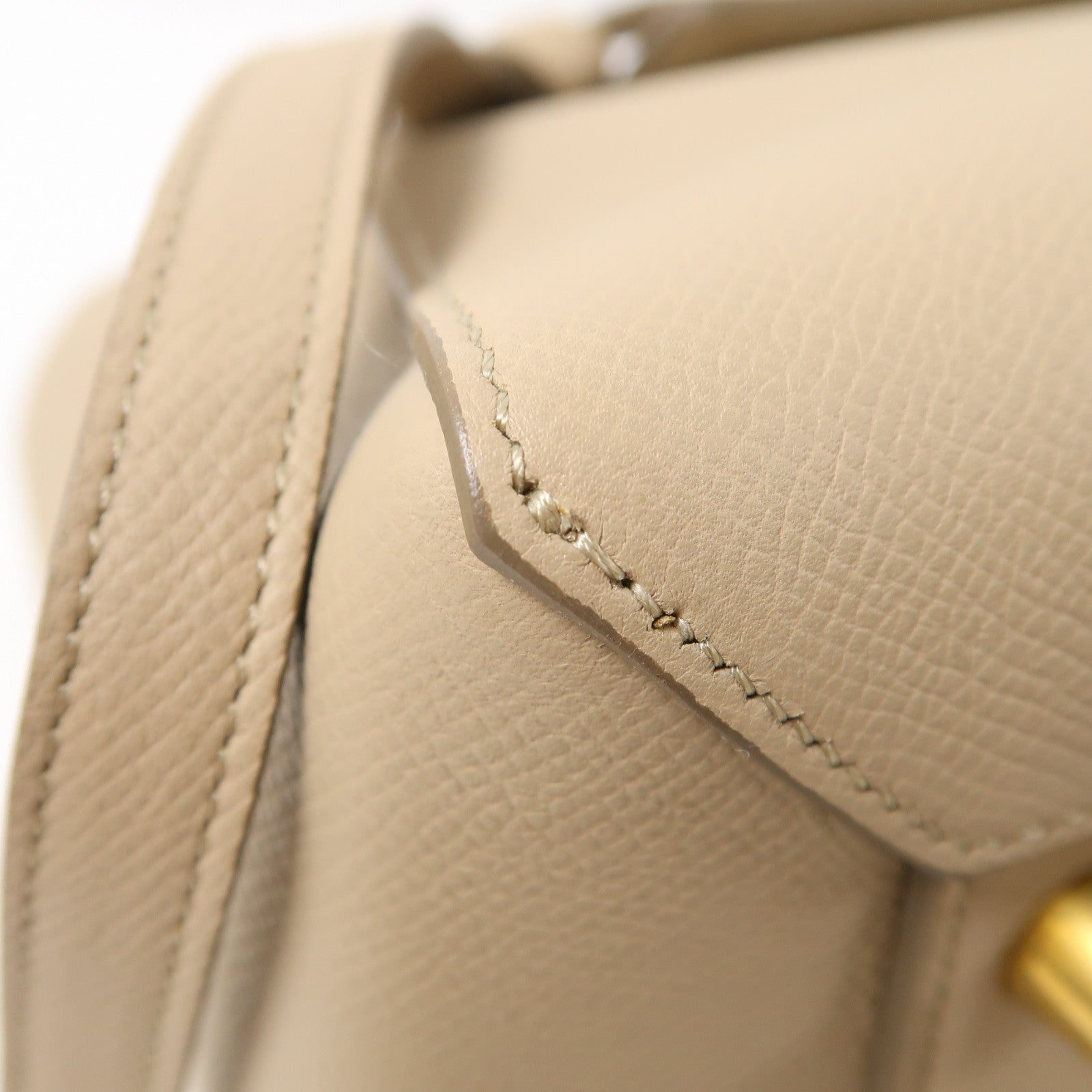 CELINE 牛皮皮革Belt Bag金扣手挽肩背兩用袋米色