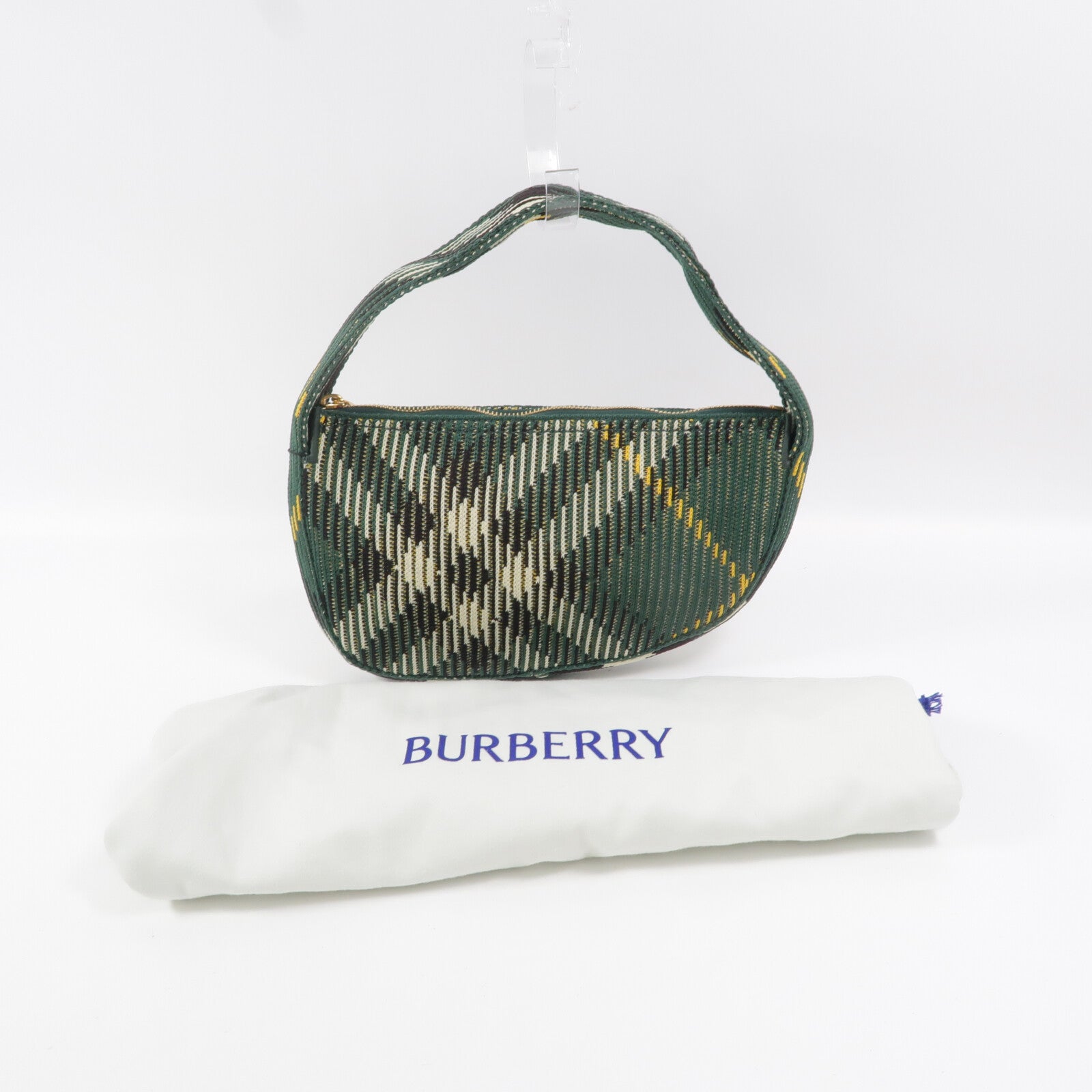 BURBERRY 尼龍Knit Baguette手挽袋