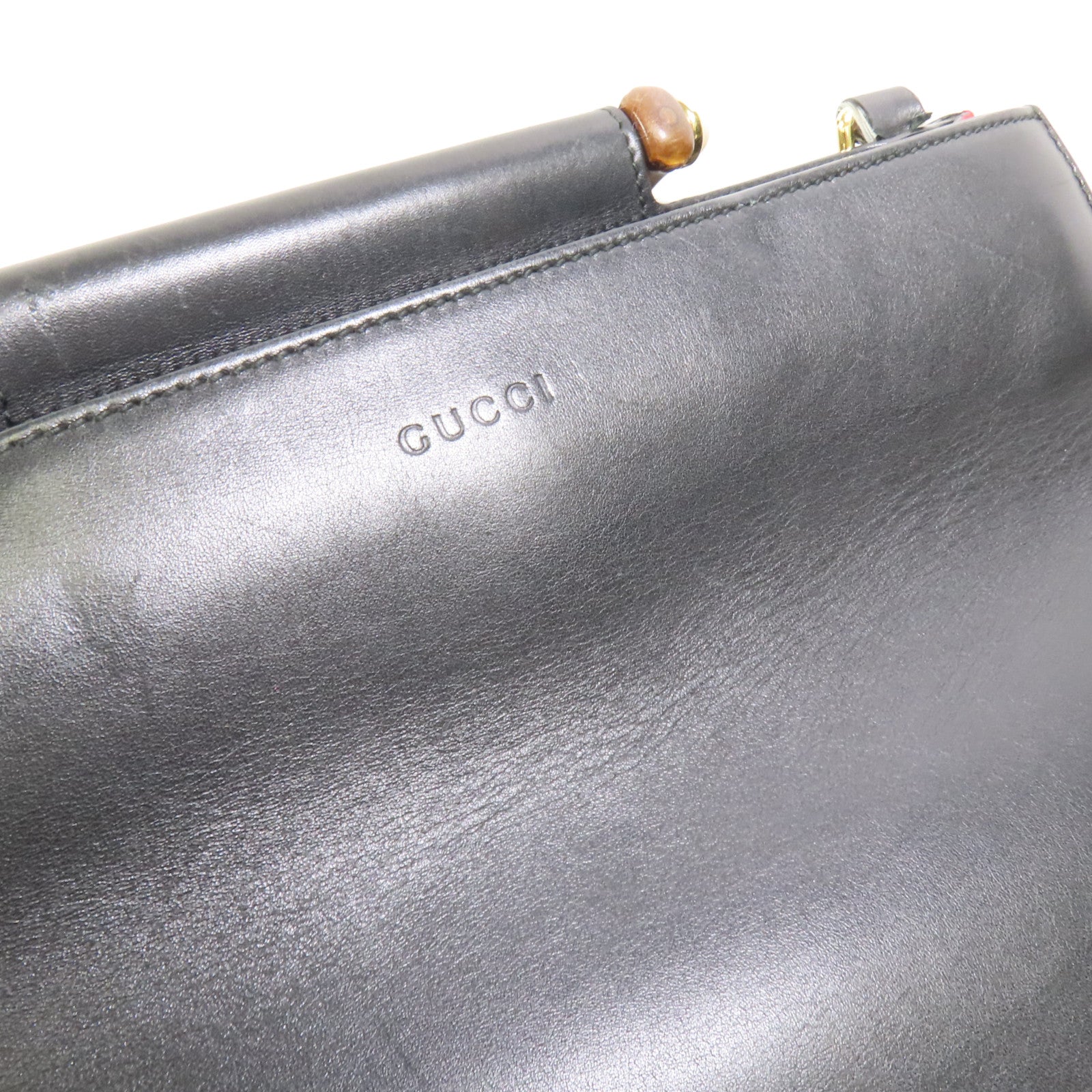 GUCCI 【激減優惠】牛皮皮革Bamboo Top Handle金扣手挽肩背兩用袋