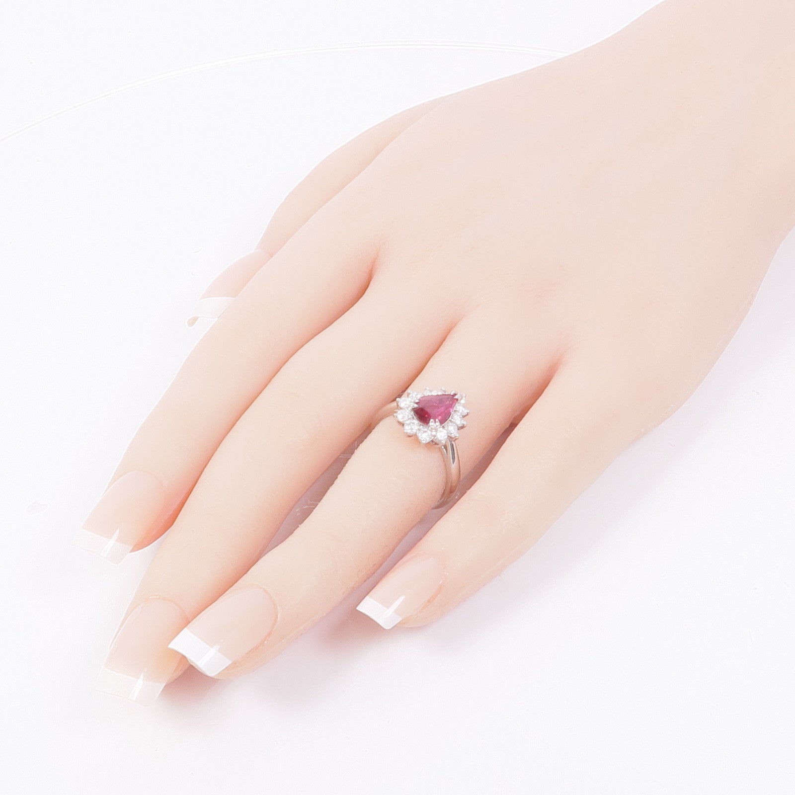 JEWELRY 【激減優惠】PT950鉑金Ruby/Diamond紅寶石/鑽石戒指US#6