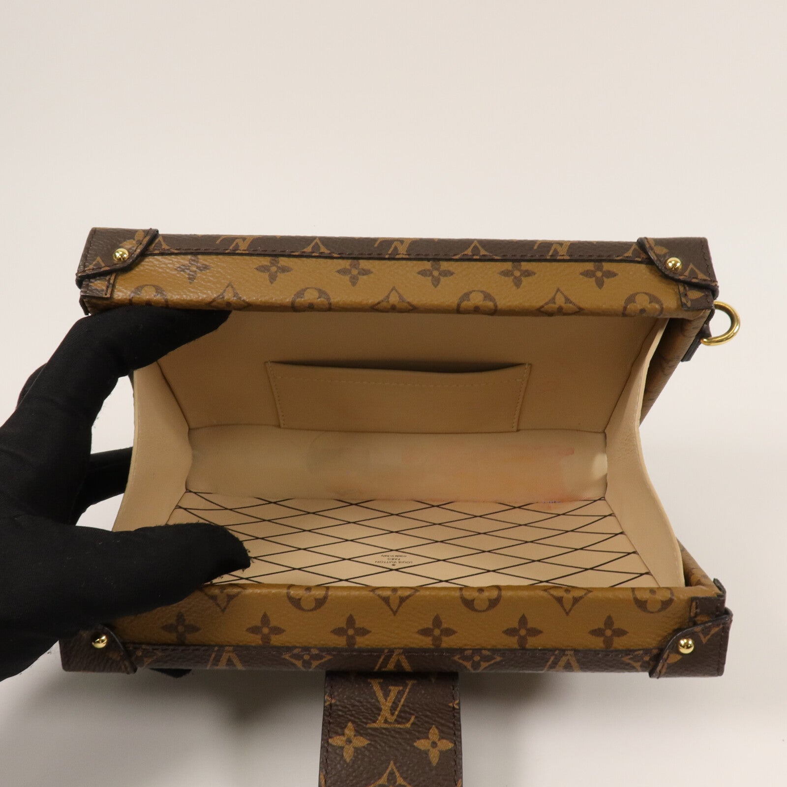 LOUIS VUITTON Monogram Reverse Petite Malle肩背袋
