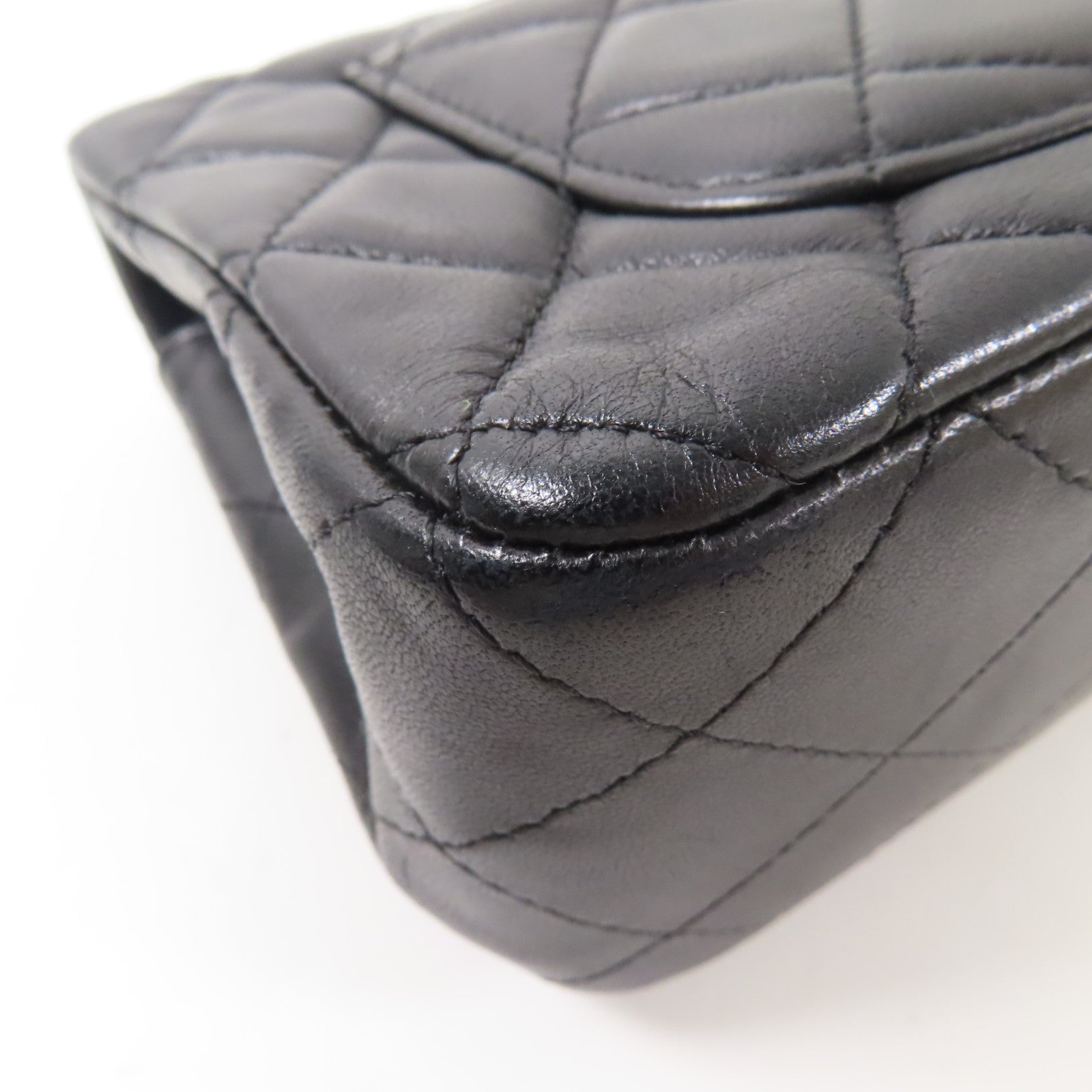 CHANEL 牛皮皮革Mini Classic 20銀扣肩背袋