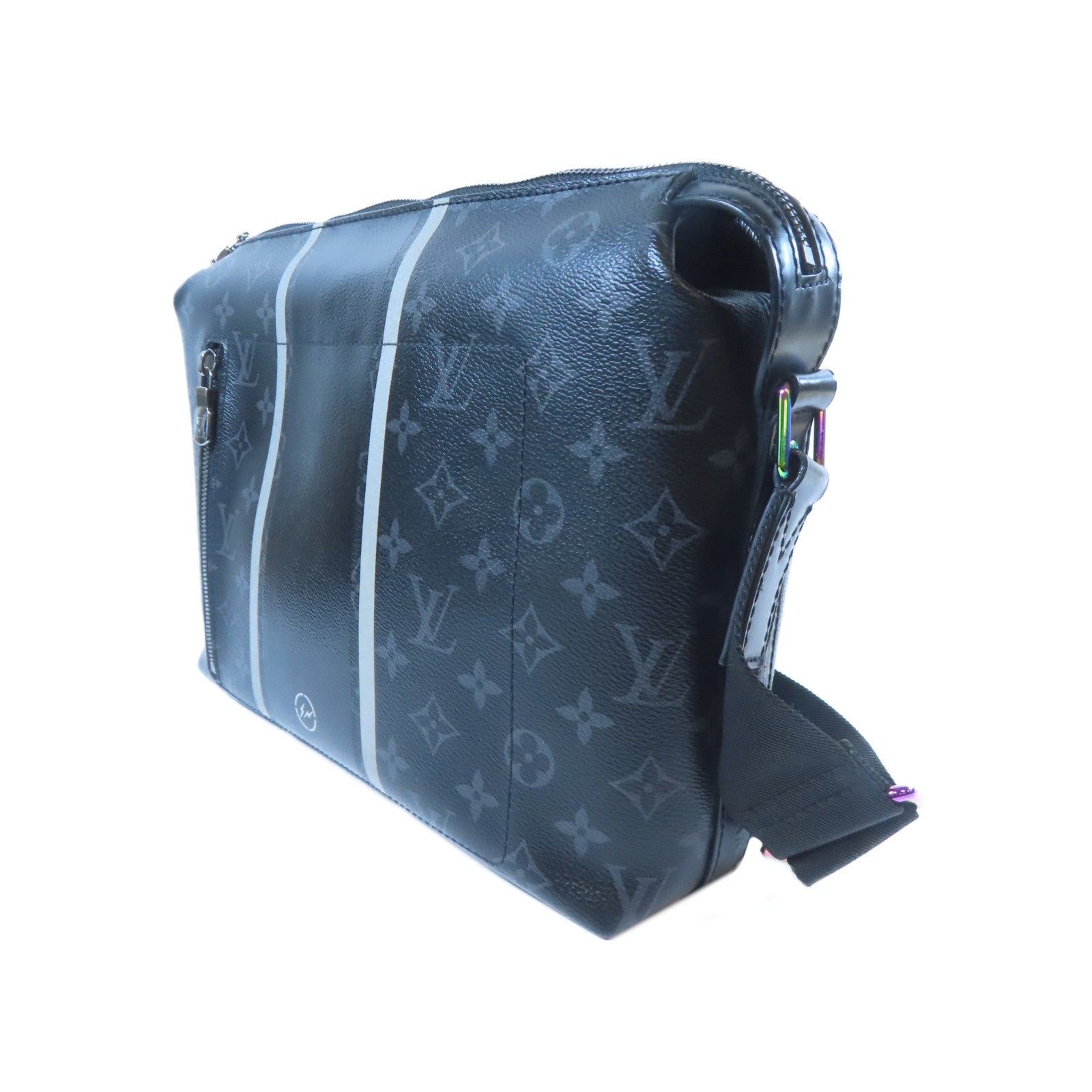 LOUIS VUITTON 【激減優惠】Monogram Eclipse Apollo Messnger MM X Hiroshi Fujiware銀扣肩背袋黑色