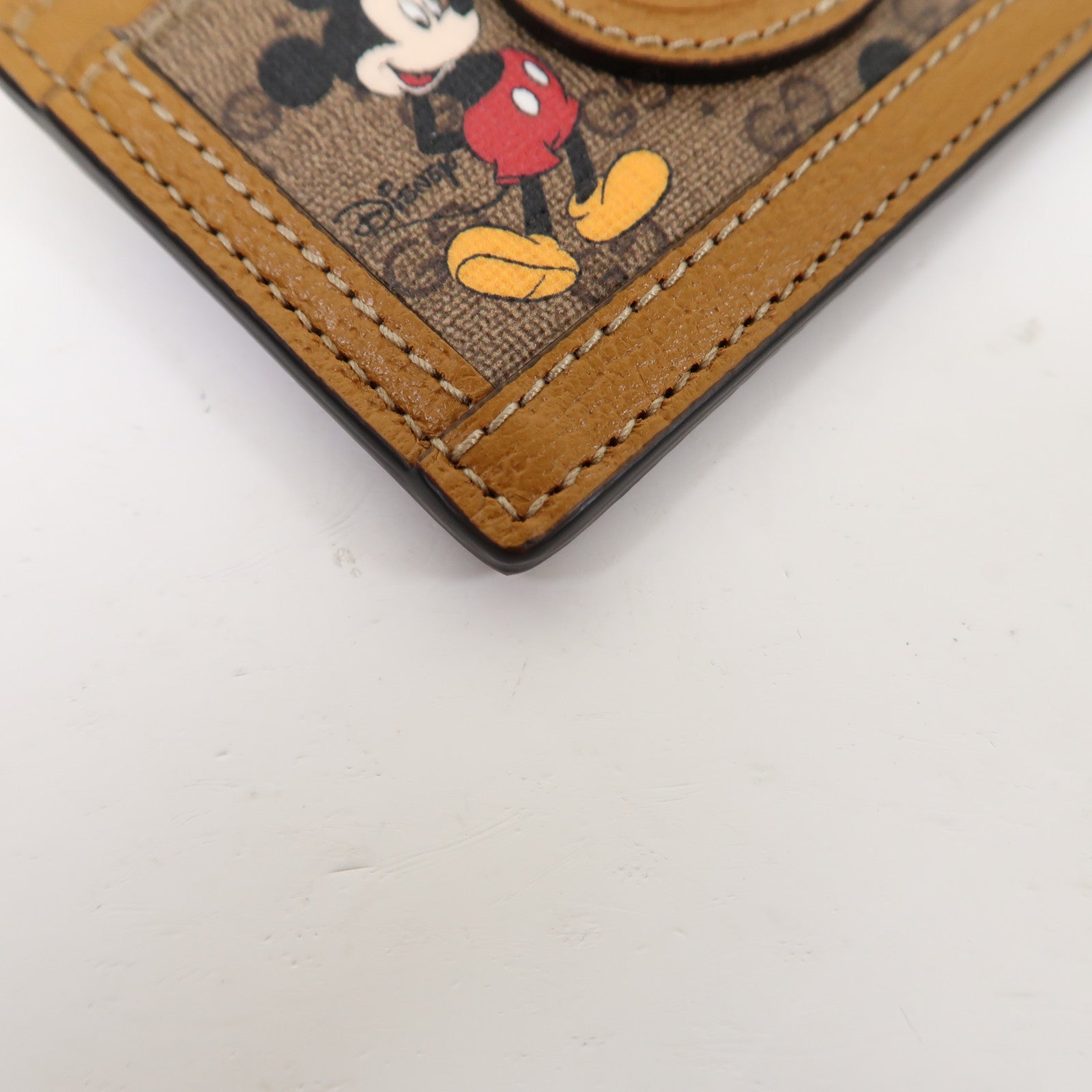 GUCCI 塗層帆布Disney x Gucci Mickey Mouse Card Case卡片套啡色