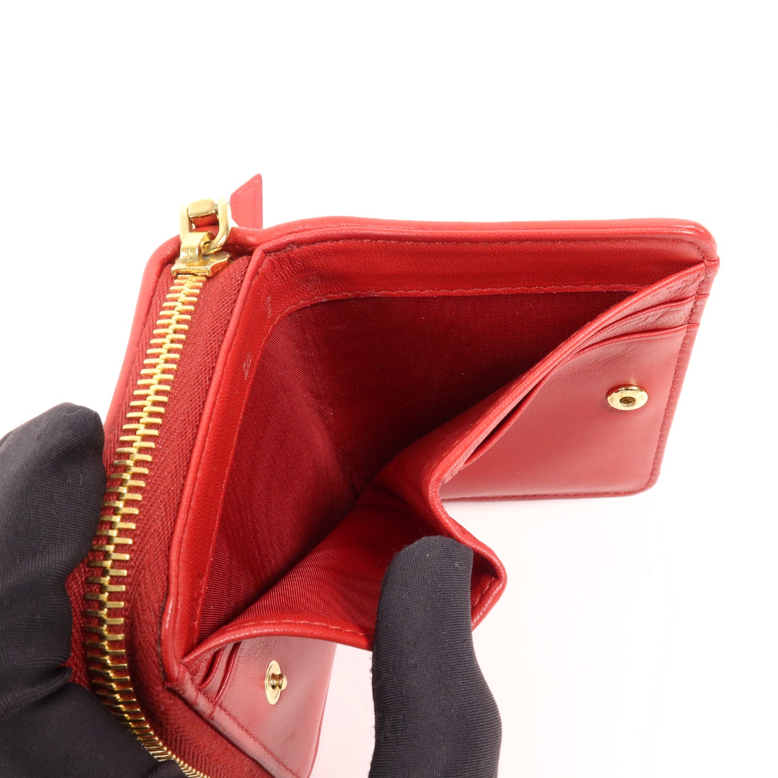 Miu Miu 羊皮皮革Wallet金扣錢包