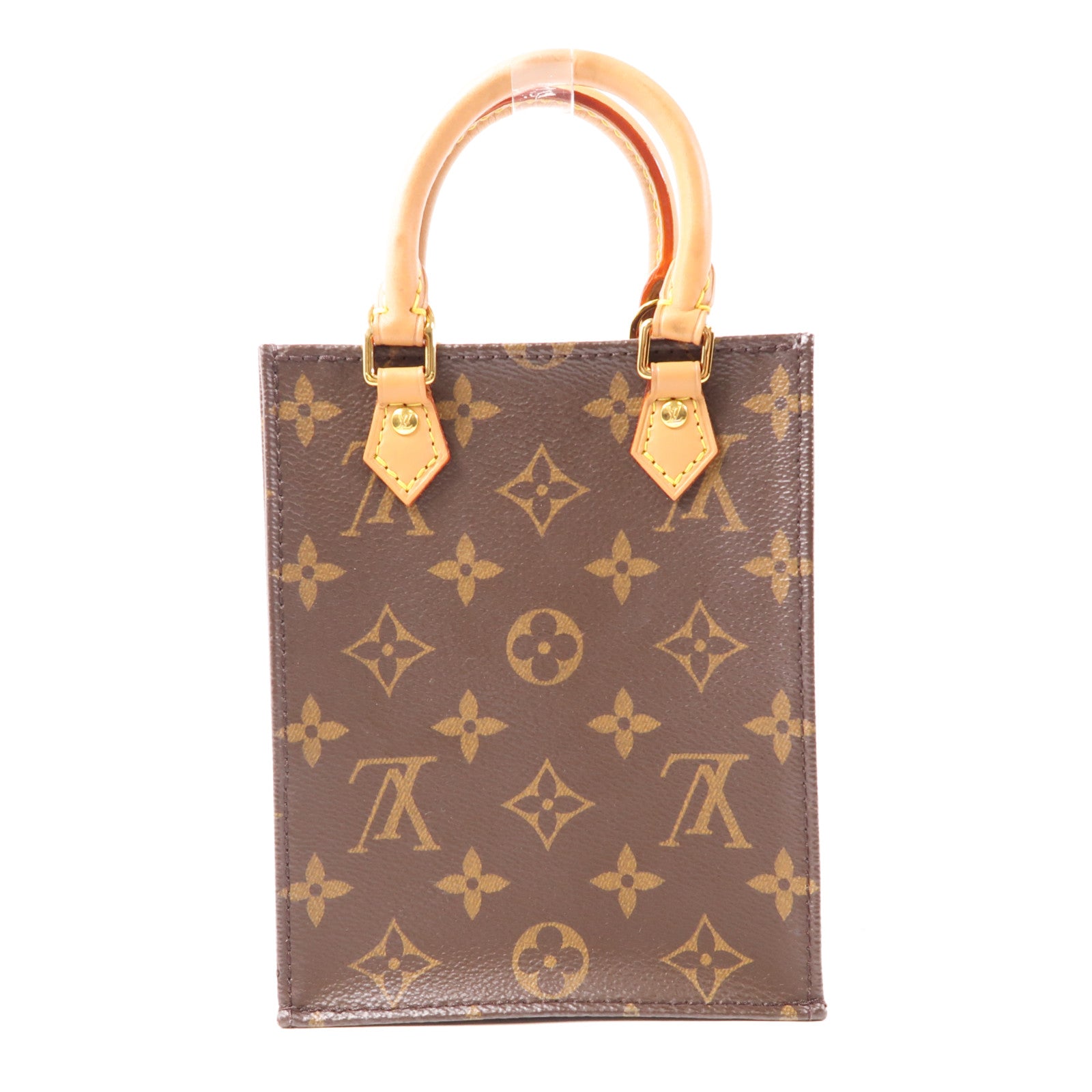 LOUIS VUITTON LV GHW Petit Sac Plat 2 Way Shoulder Bag M81295 Monogram Brown