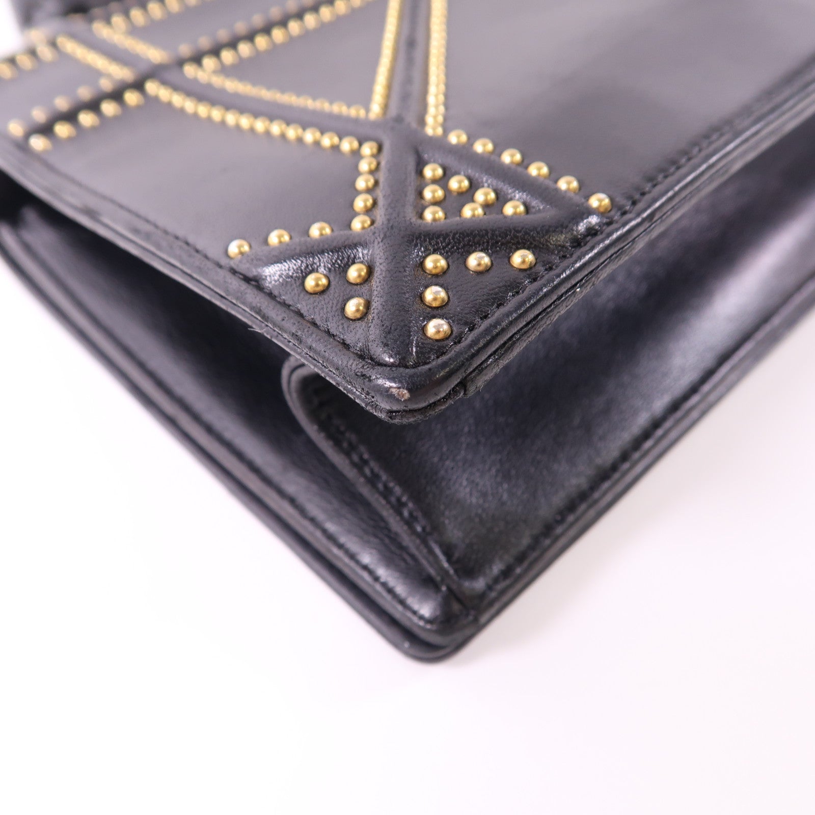 Dior CD GHW Diorama Chain Shoulder Bag Calfskin Leather Black