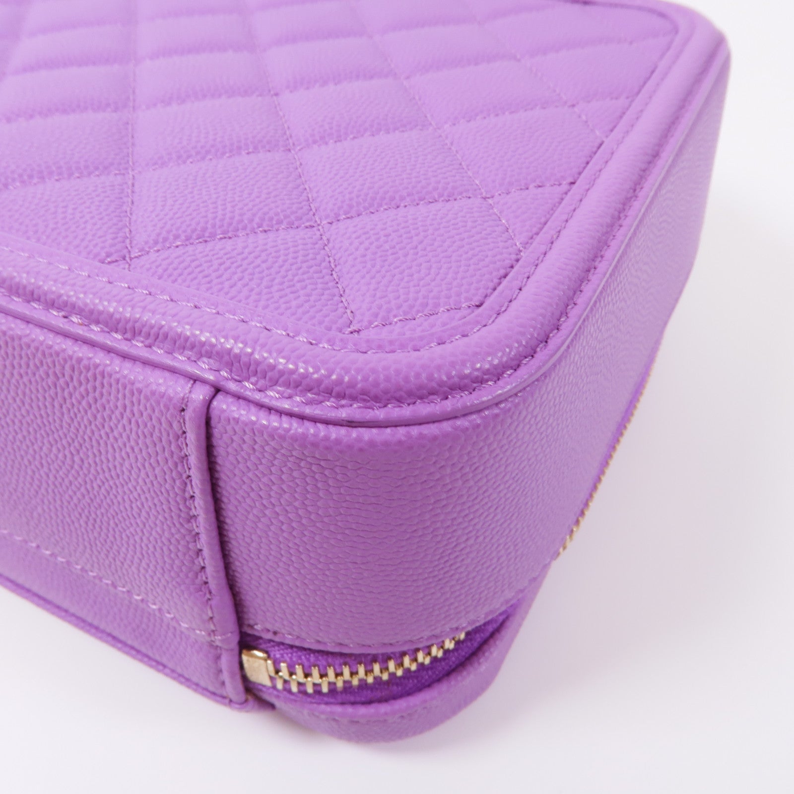 CHANEL 牛皮皮革Filigree Vanity Case金扣手挽肩背兩用袋